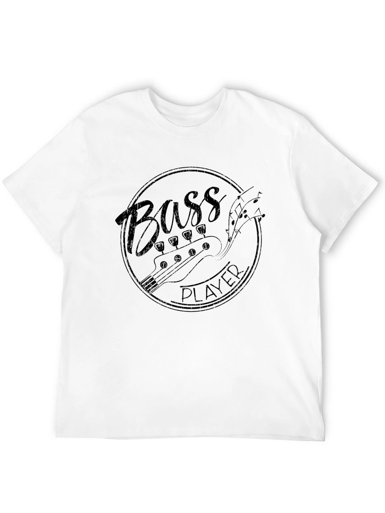 Black Bass Player Graphic Tee - Black Cotton T-Shirt view 12