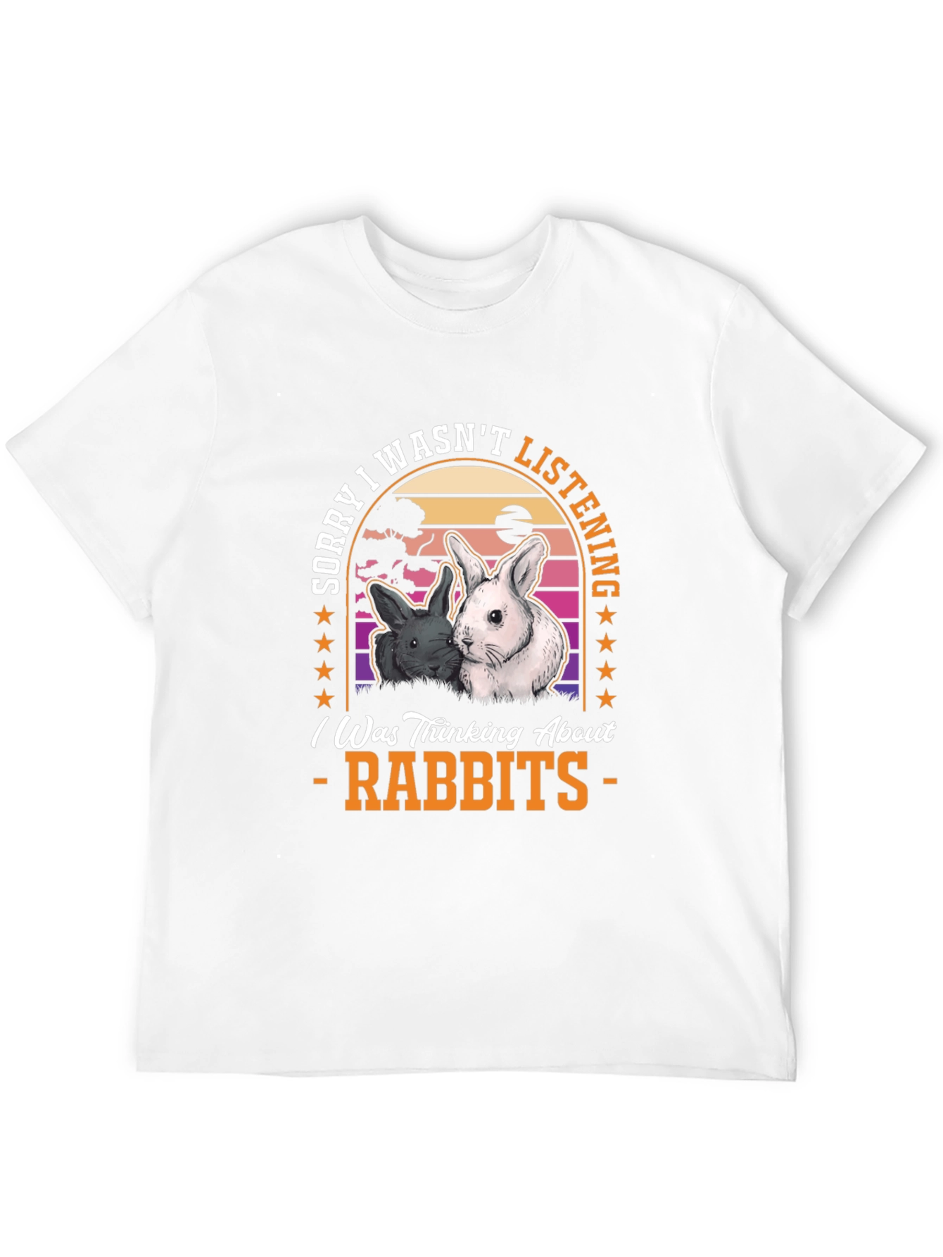 Black Sorry Wasn't Listening Rabbits T-Shirt view 12