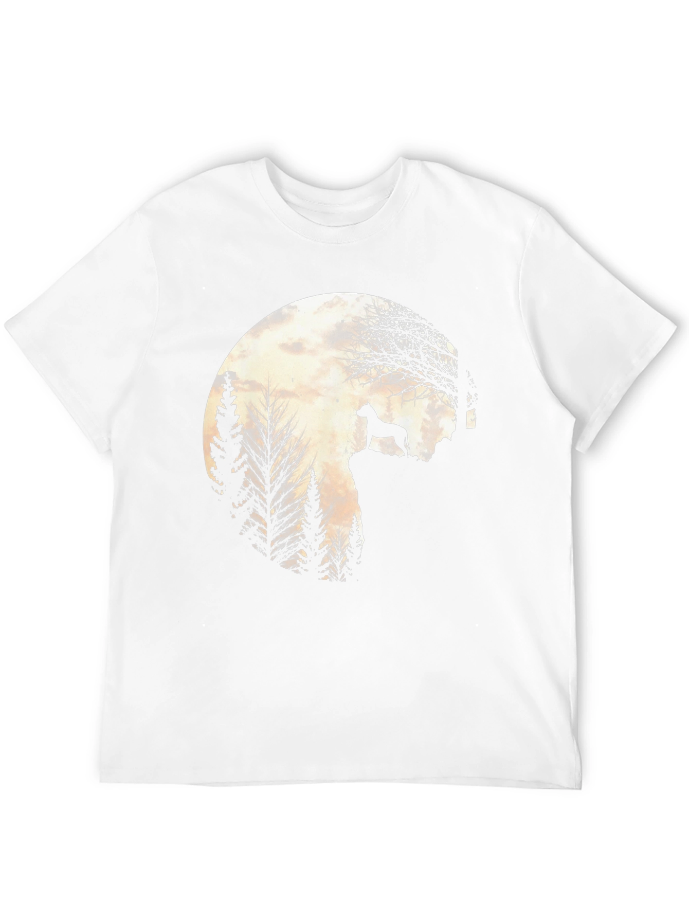 Black Dog Silhouette Moon Graphic Tee - Black view 12