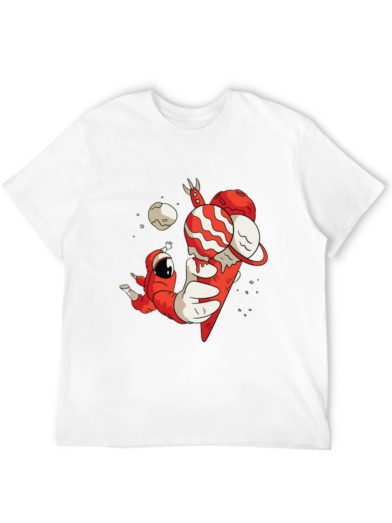 Black Astronaut Ice Cream Graphic Tee - Space Dessert Shirt view 12