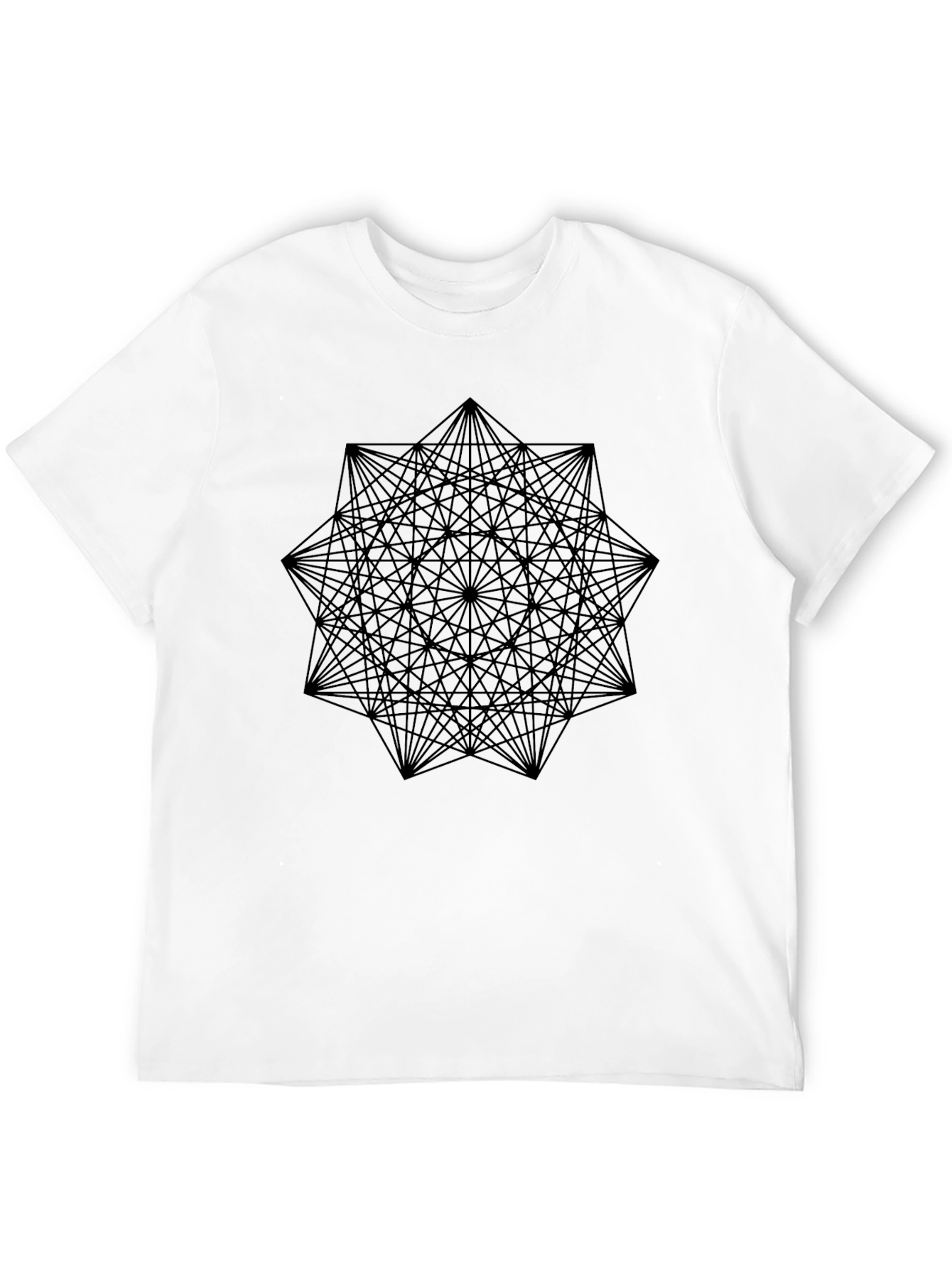 Black Geometric Starburst Graphic Tee - Black view 12