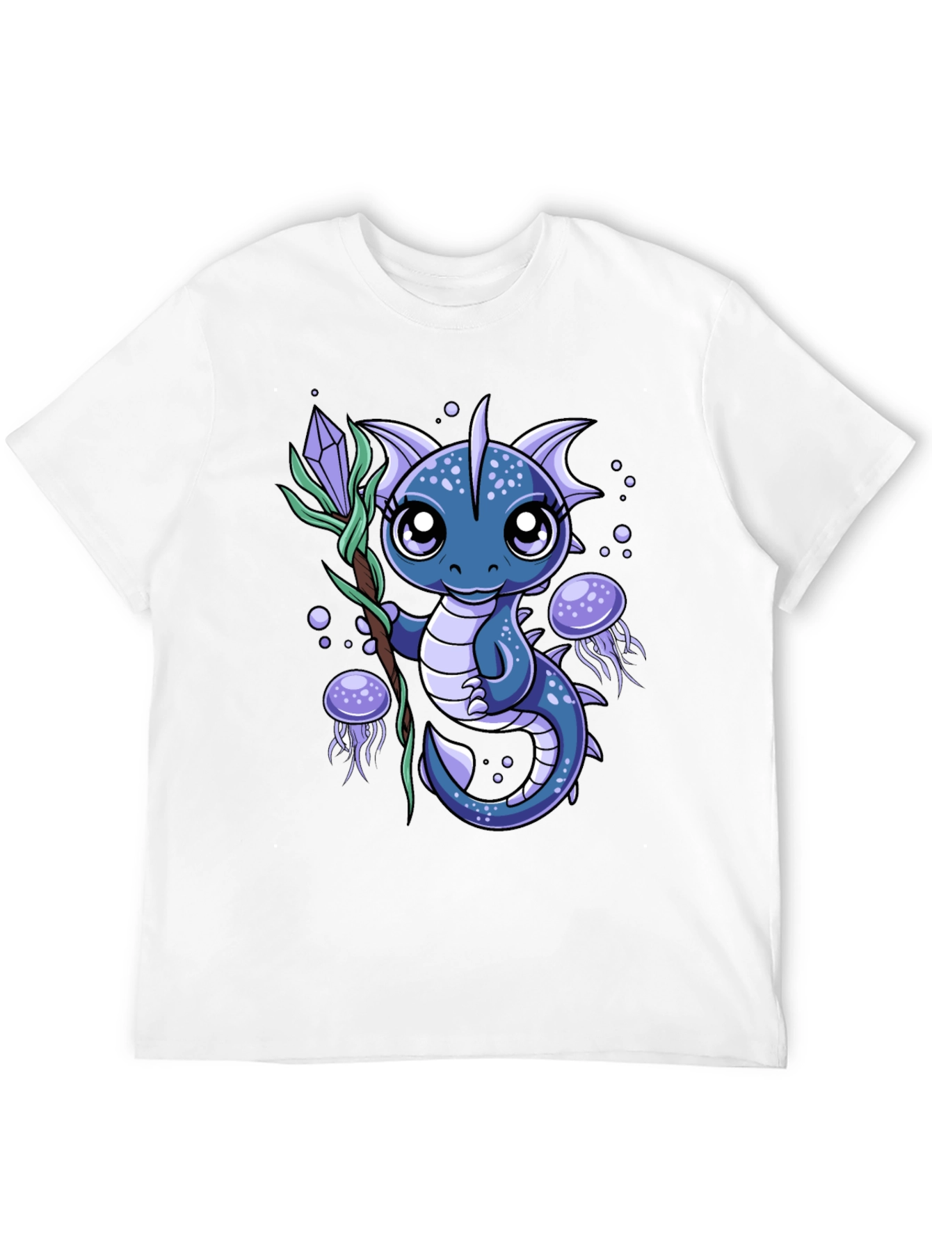 Black Cute Dragon Graphic Tee - Fantasy Creature Shirt view 12