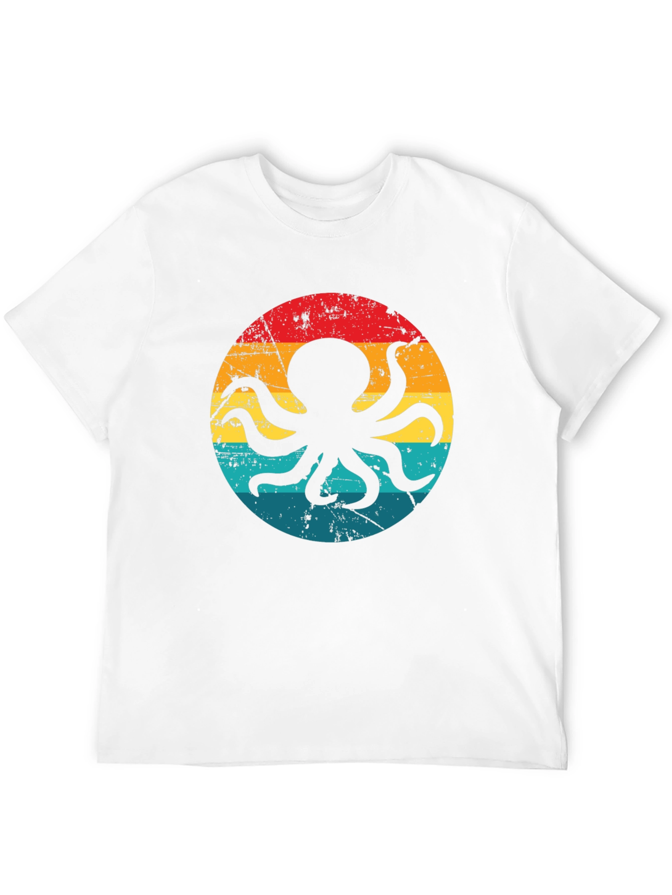 Black Retro Octopus Graphic T-Shirt - Black Cotton Blend view 12