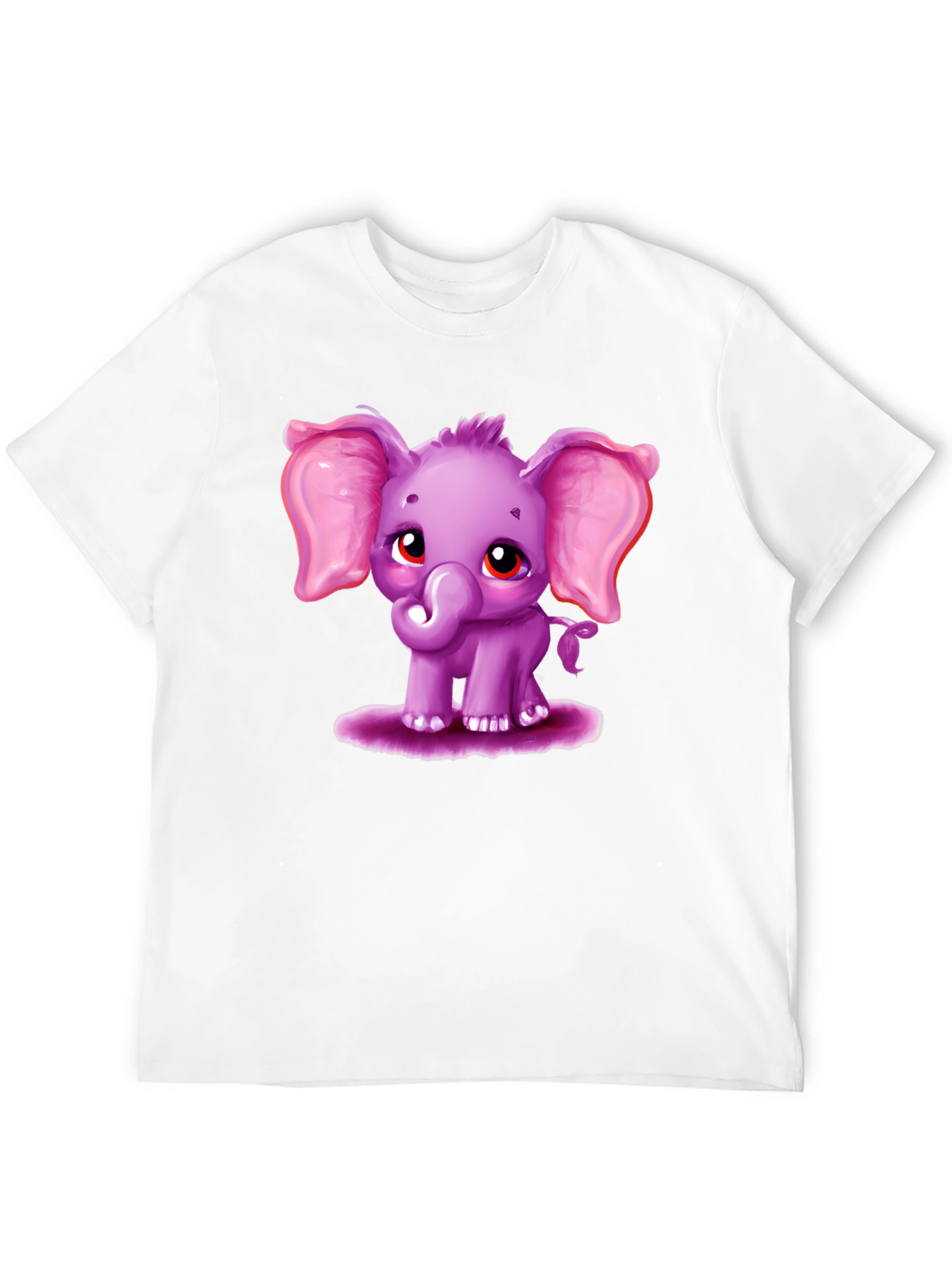 Black Cute Elephant Graphic Tee - Black Cotton Shirt view 12