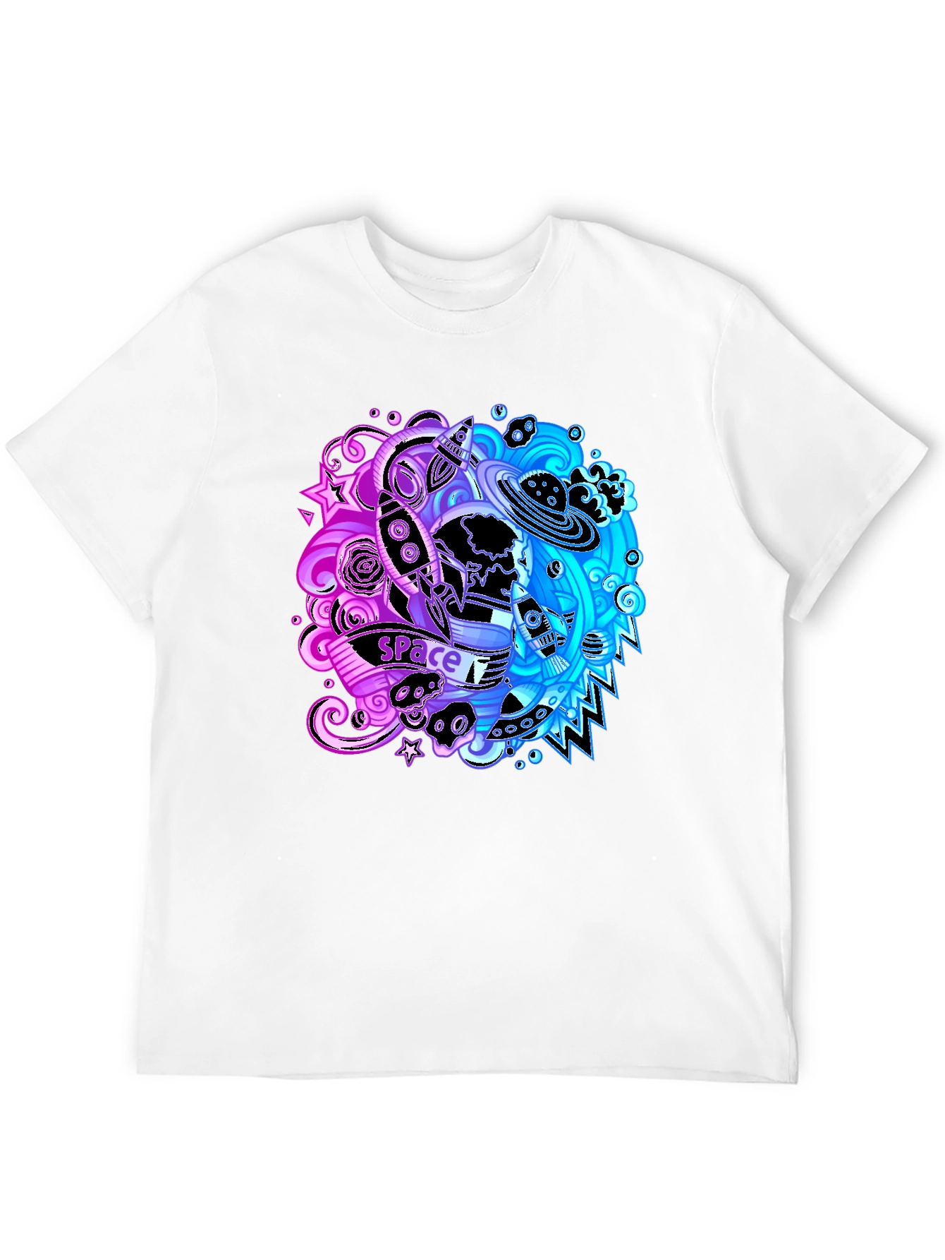 Space Doodle T-Shirt - Galaxy Design Tee - 12