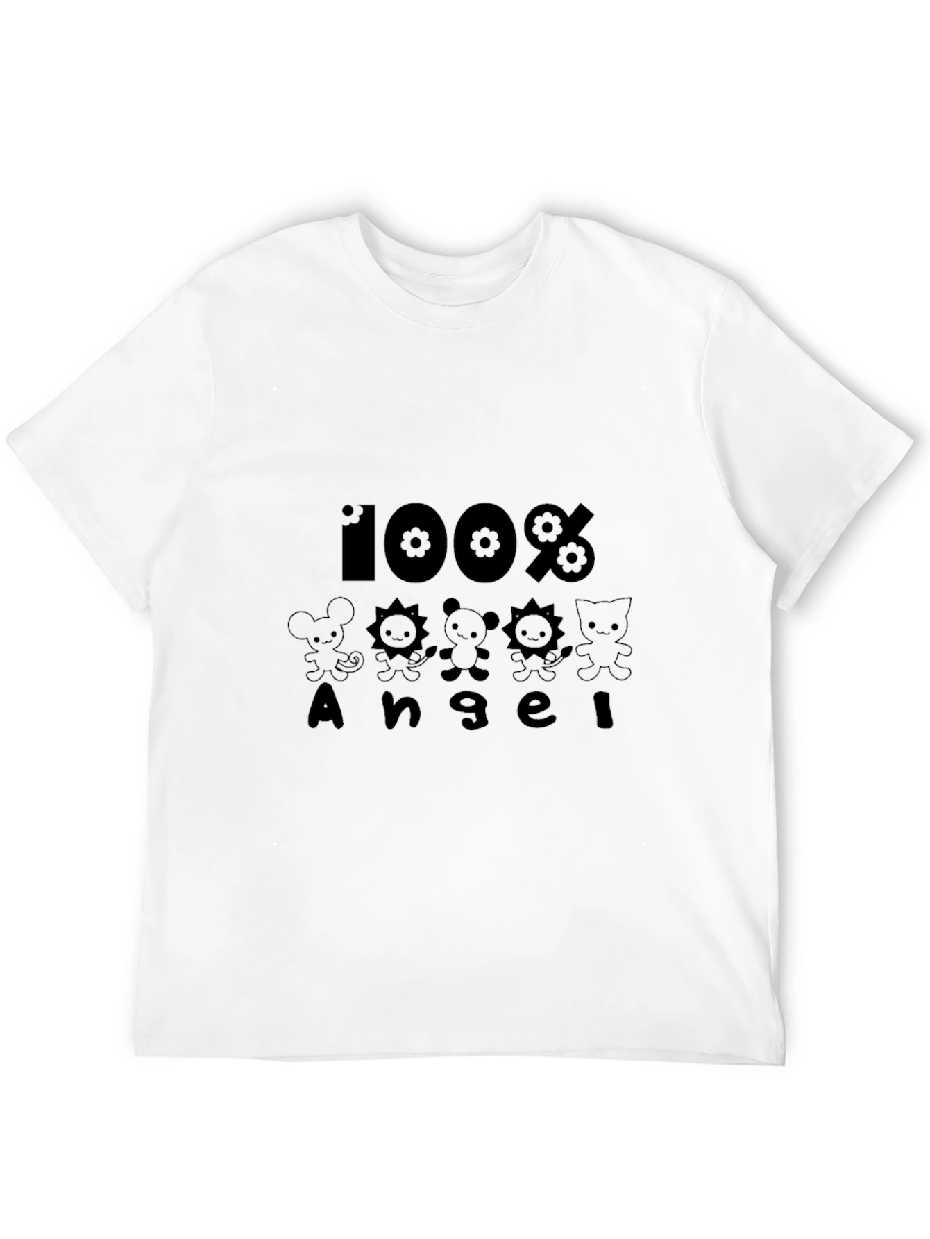 Black 100% Angel Graphic T-Shirt - Soft Cotton Blend view 12