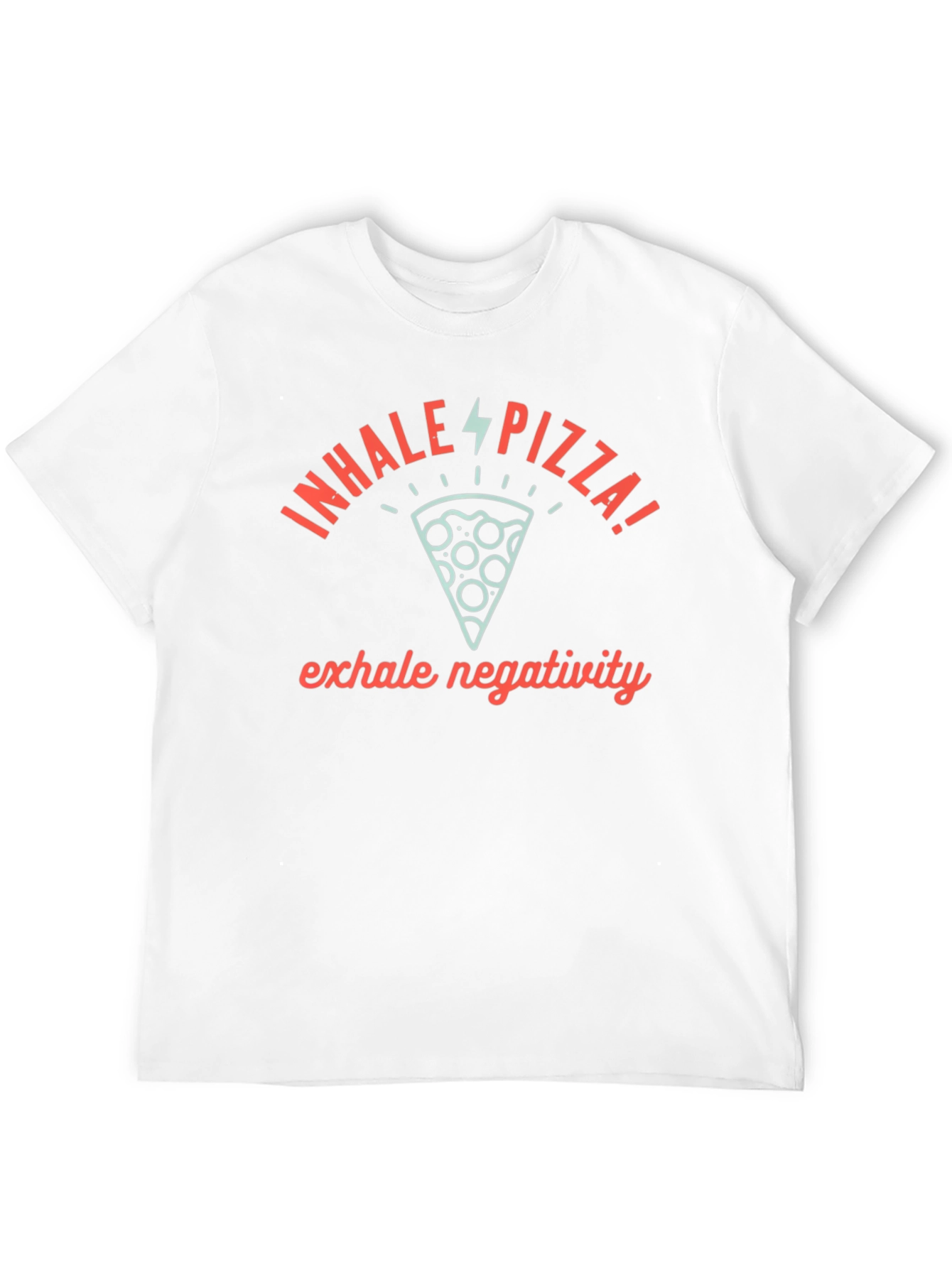Black Inhale Pizza Exhale Negativity Graphic Tee view 12