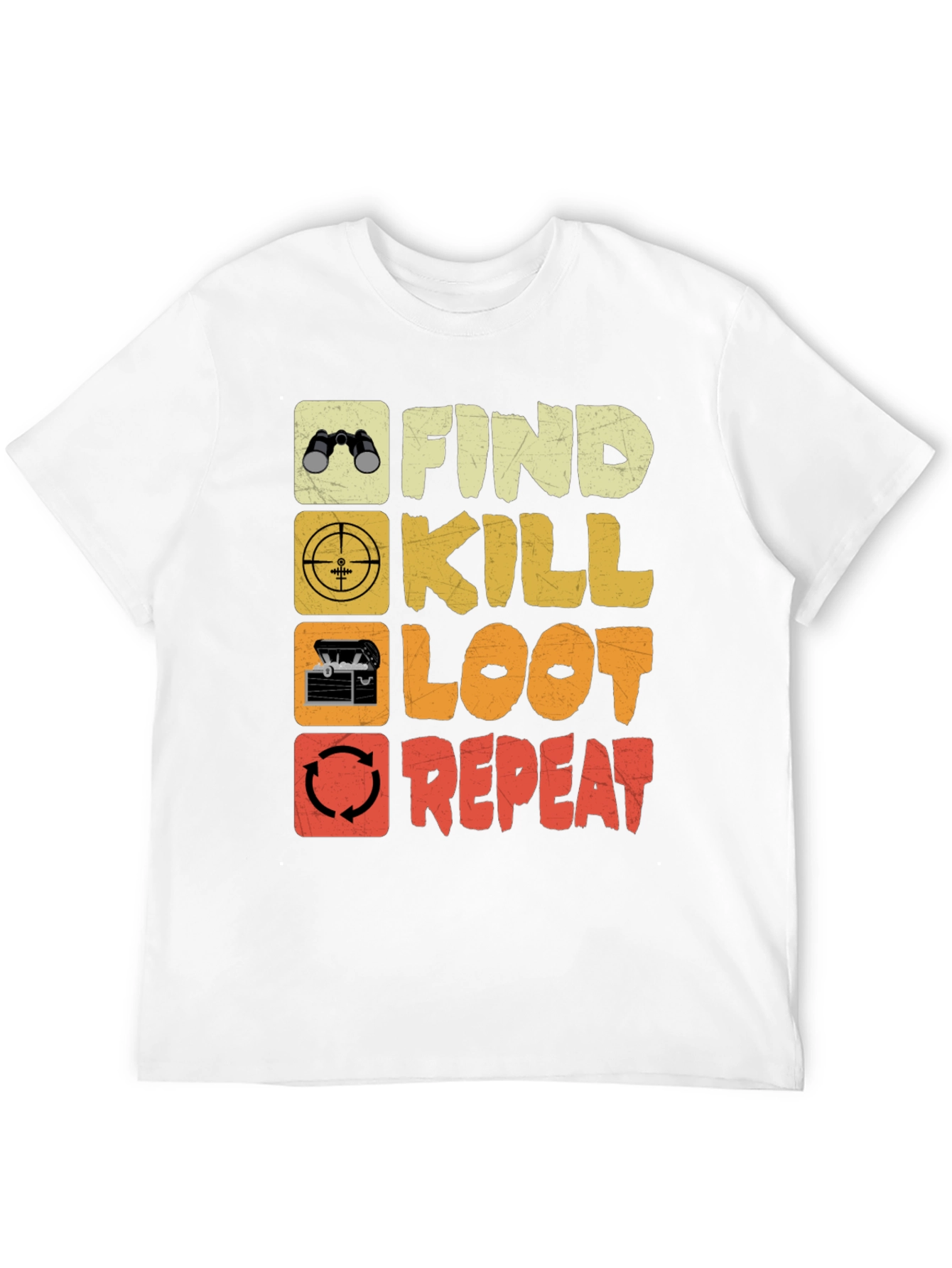 Black Find Kill Loot Repeat Gaming T-Shirt view 12