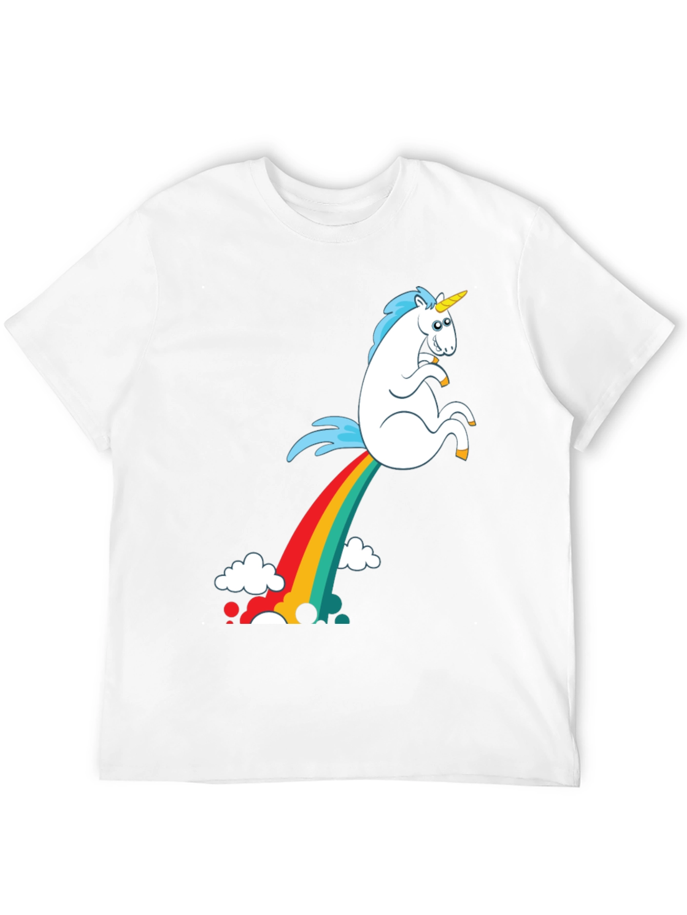 Black Rainbow Unicorn Poop T-Shirt - Funny Graphic Tee view 12