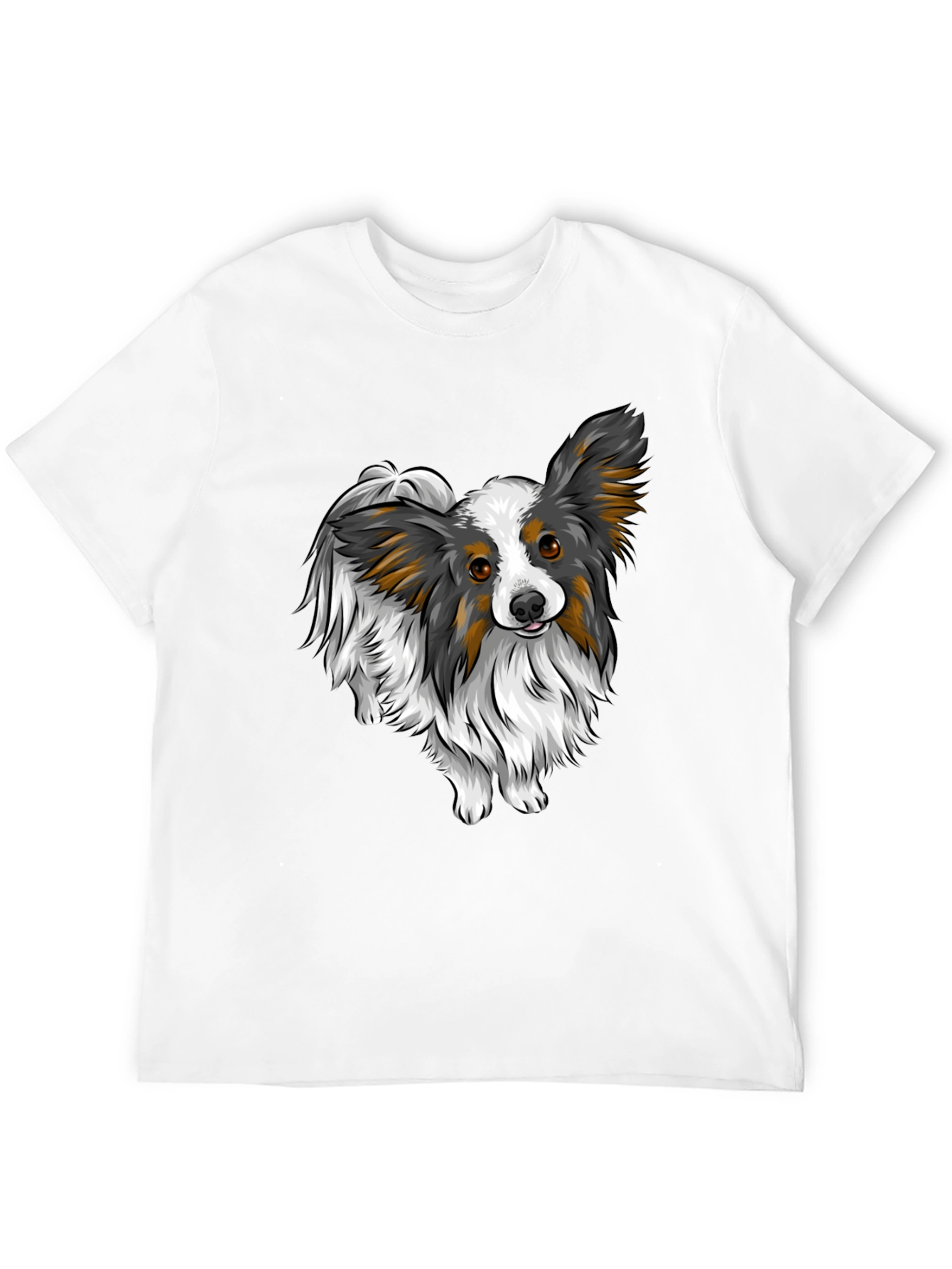 Black Papillon Dog Graphic Tee - Black Unisex Shirt view 12