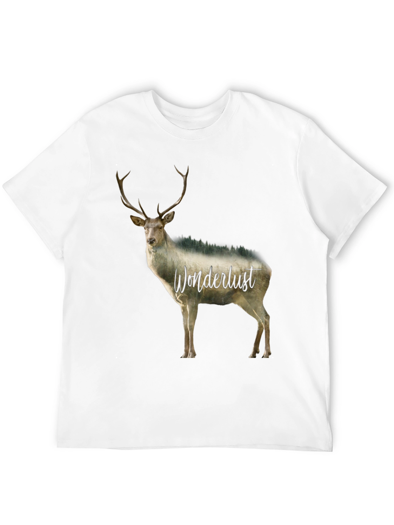 Black Wanderlust Deer Graphic Tee - Black Crew Neck view 12