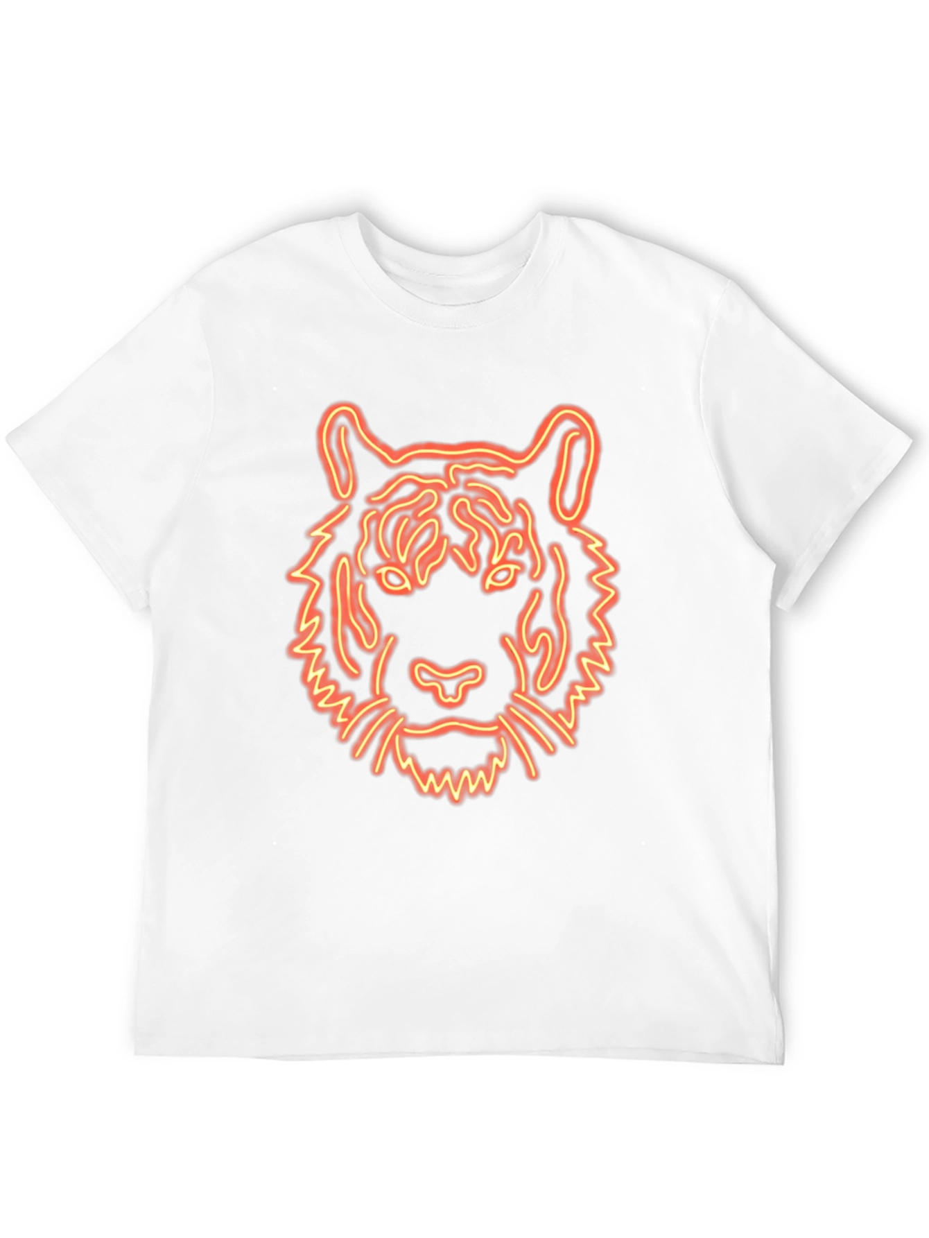 Black Neon Tiger Graphic Tee - Black Cotton T-Shirt view 12