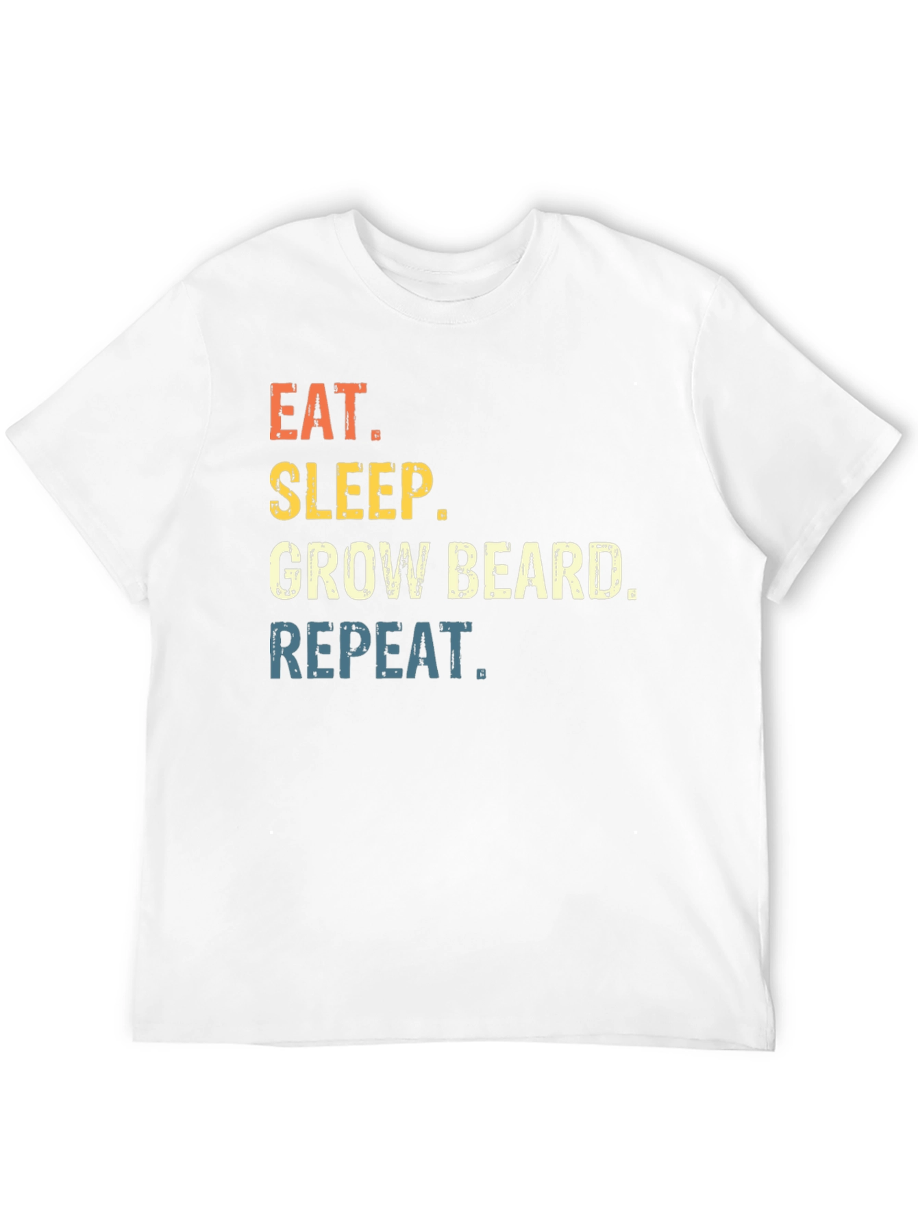 Black Eat Sleep Grow Beard Repeat Graphic T-Shirt view 12