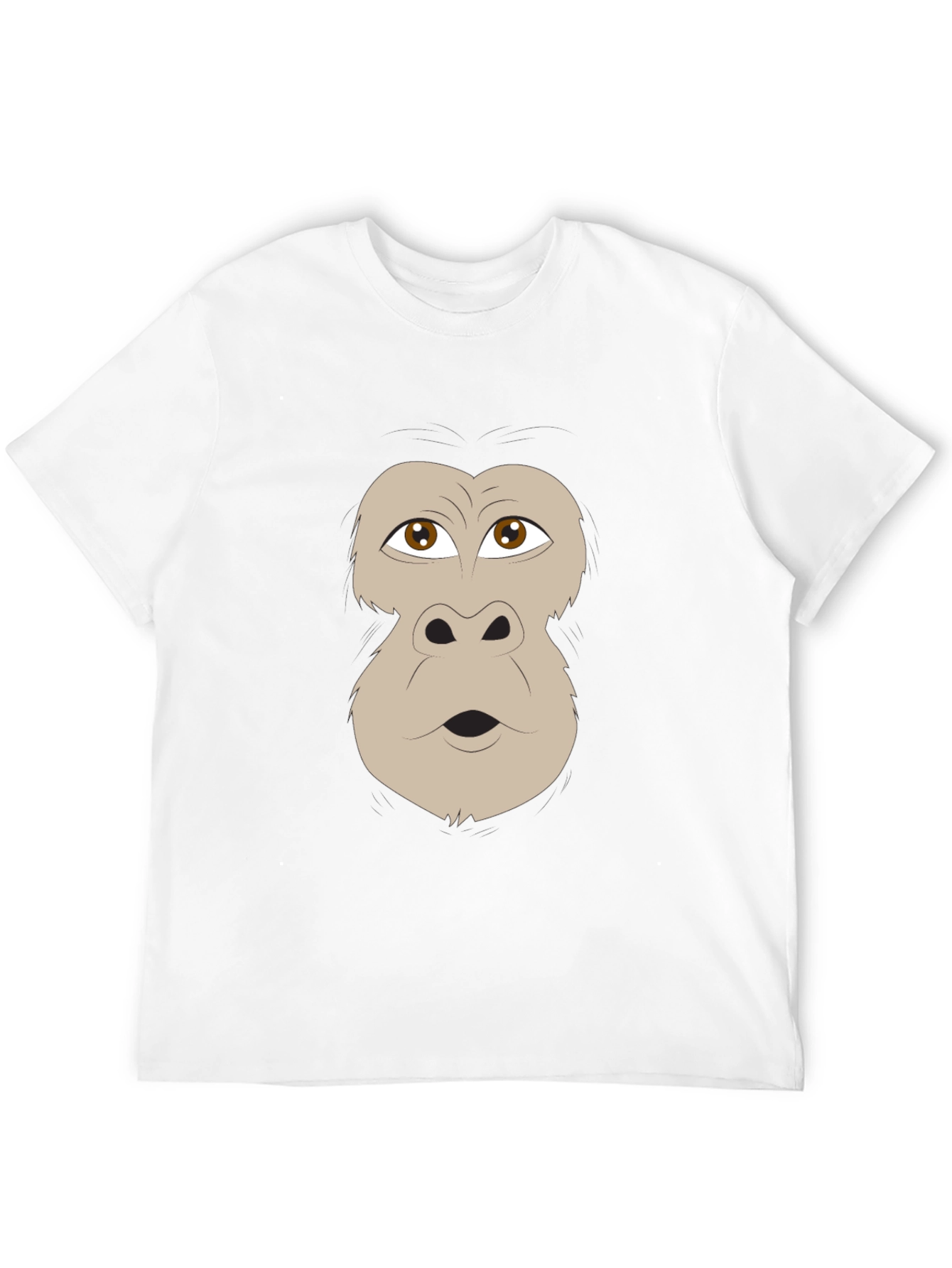 Black Funny Gorilla Face Graphic Black T-Shirt view 12