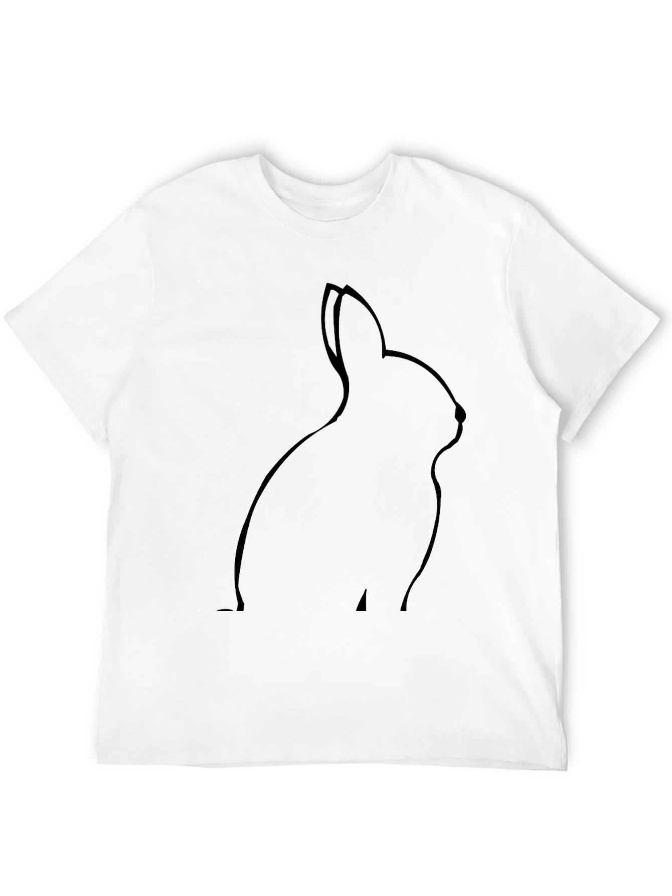 Black Rabbit Silhouette Black T-Shirt - Unisex Crew Neck view 12