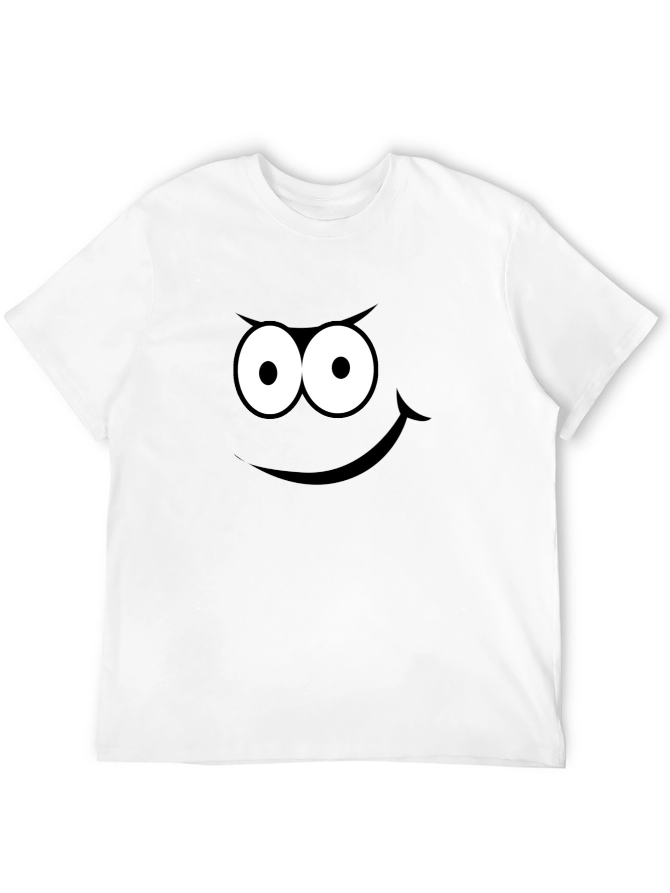 Black Funny Cartoon Face Black T-Shirt view 12