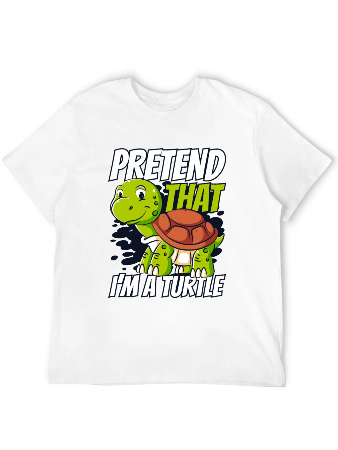 Black Pretend I'm A Turtle Novelty T-Shirt view 12