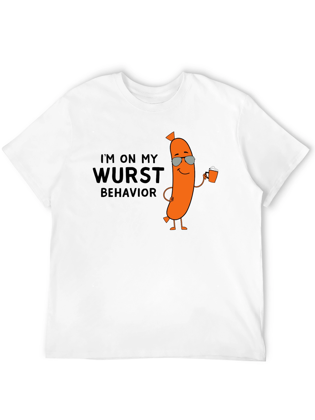 Black Wurst Behavior T-Shirt - Funny Sausage Tee view 12