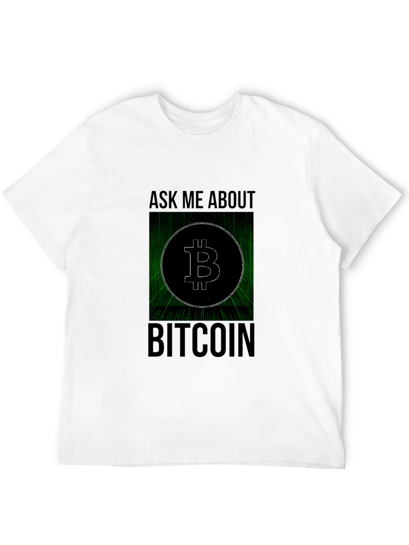Black Ask Me About Bitcoin Black Tee view 12