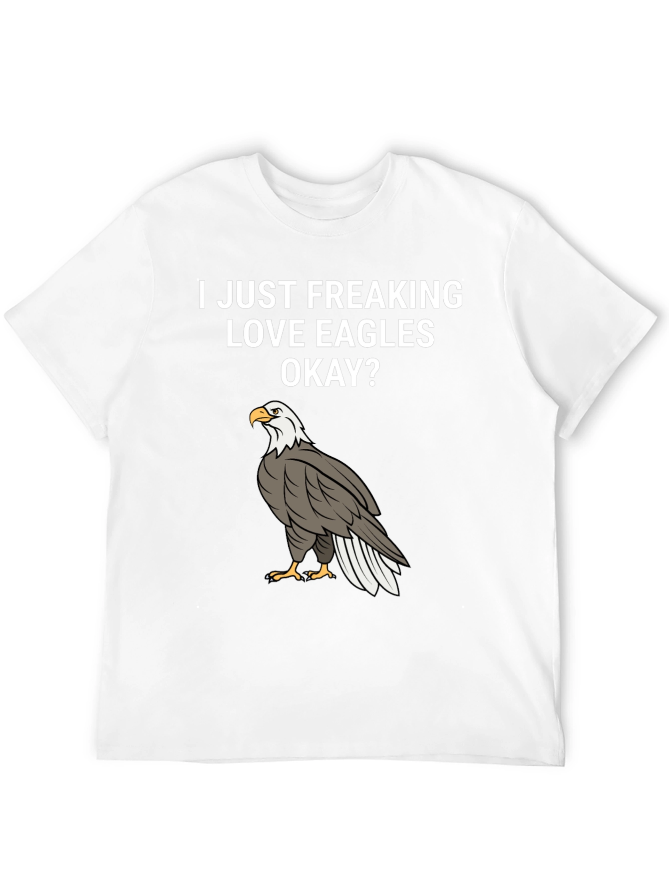 Black I Love Eagles T-Shirt - Black Cotton Graphic Tee view 12