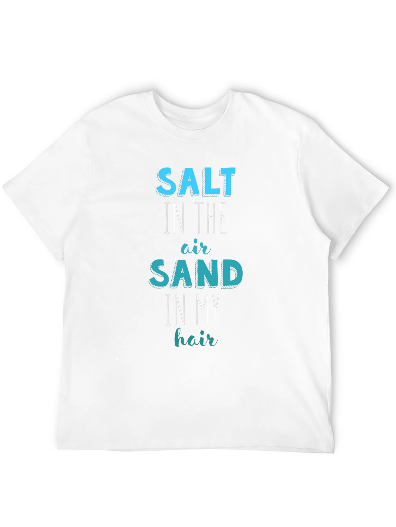 Black Salt Sand Hair T-Shirt: Summer Beach Fun view 12