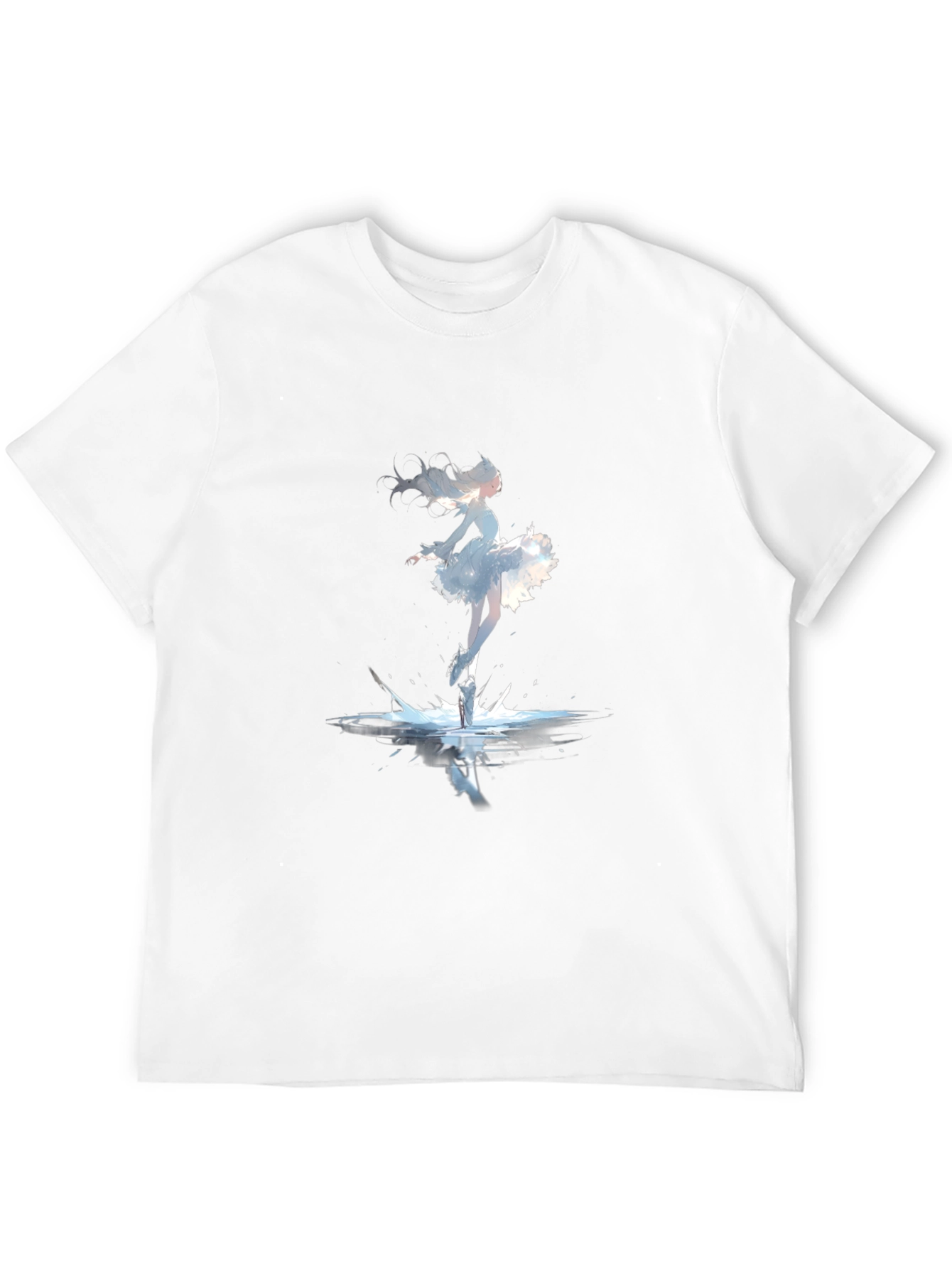 Black Ballerina Splash Graphic Tee - Black Cotton Shirt view 12