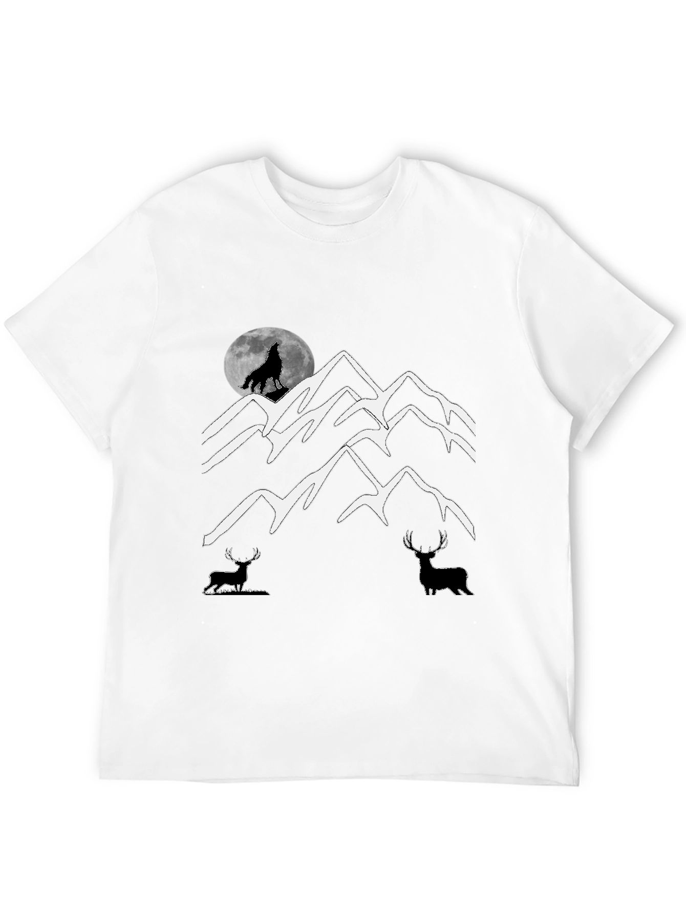 Black Wolf Moon Mountain Graphic Tee view 12