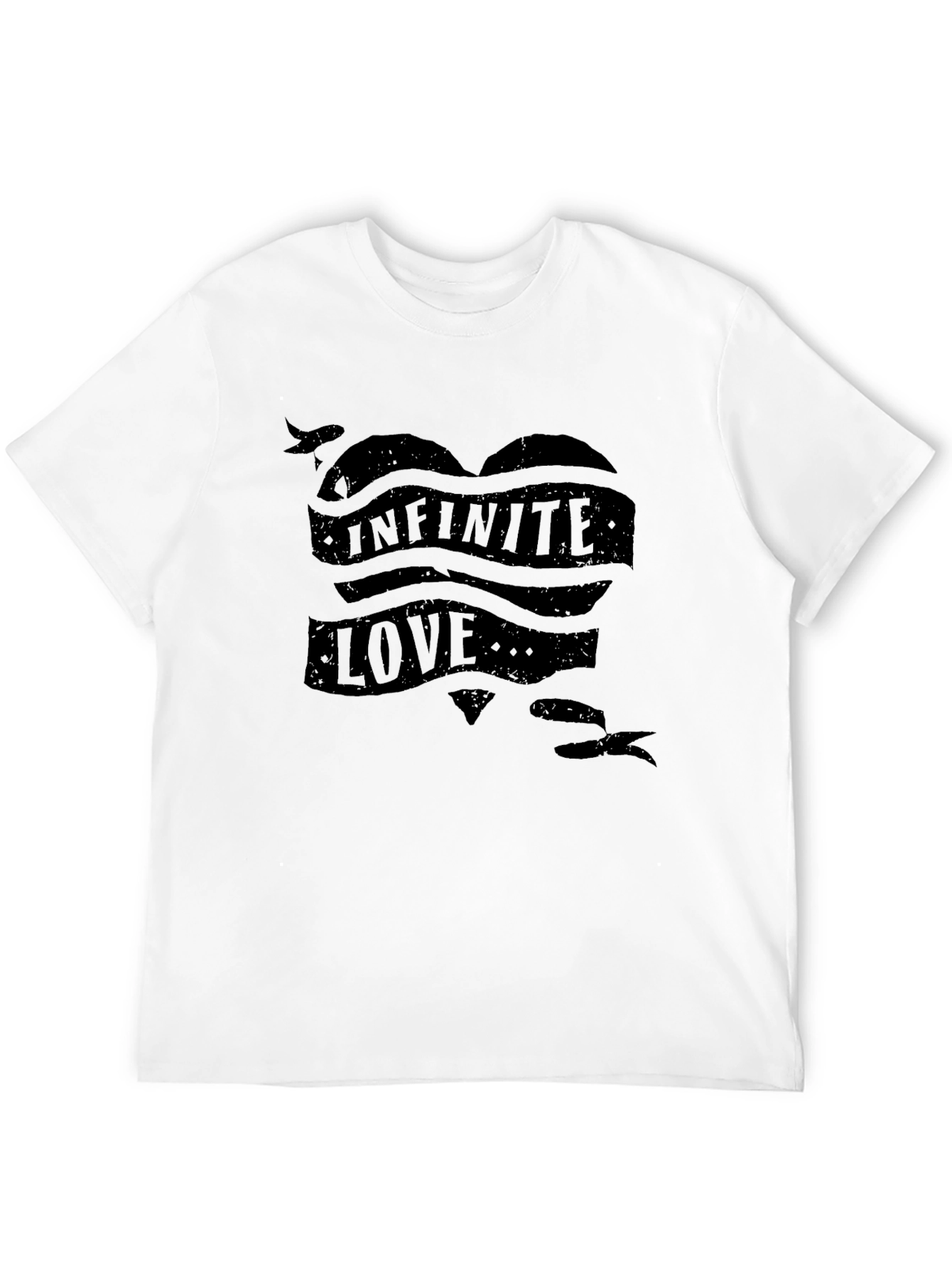 Black Infinite Love Graphic Print Men's T-Shirt view 12