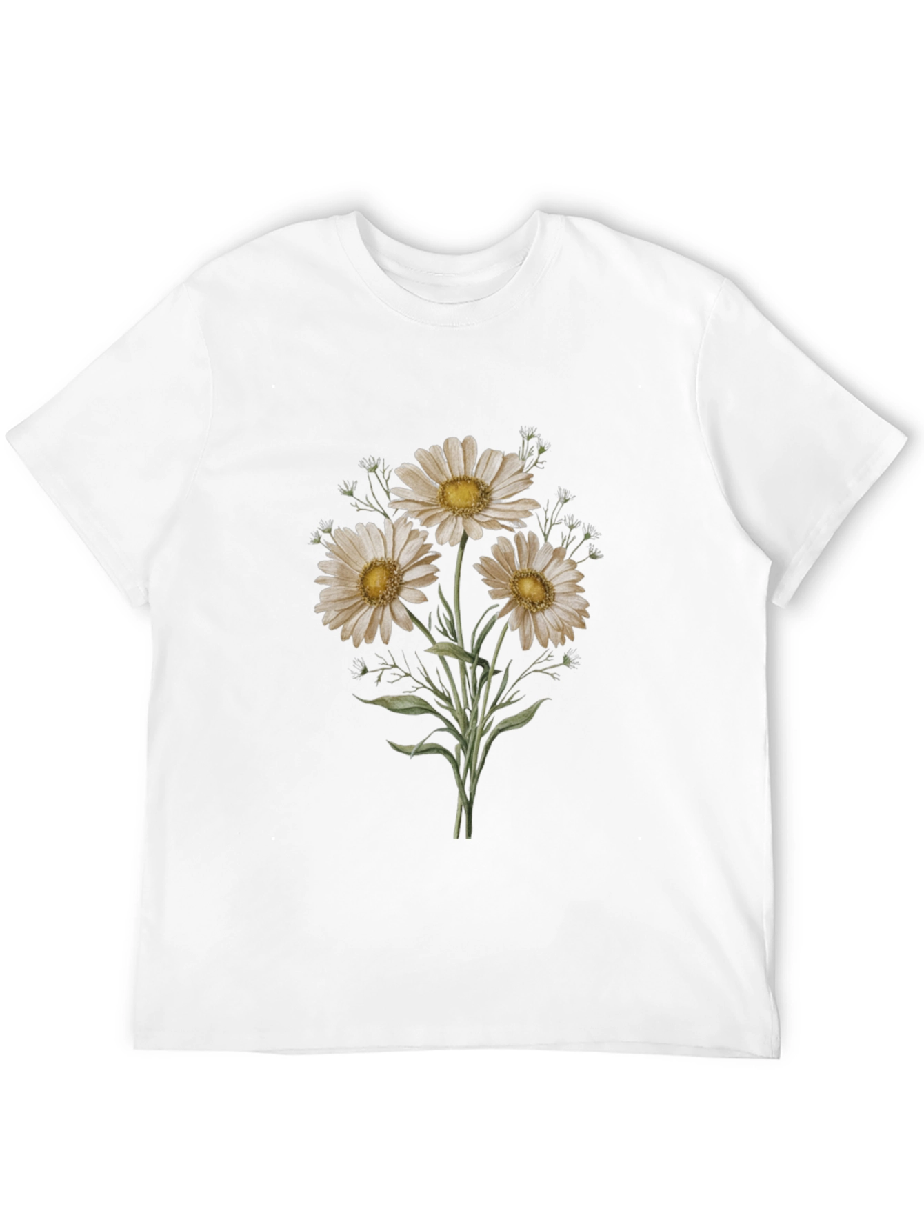 Black Daisy Graphic Tee - Black Unisex T-Shirt view 12