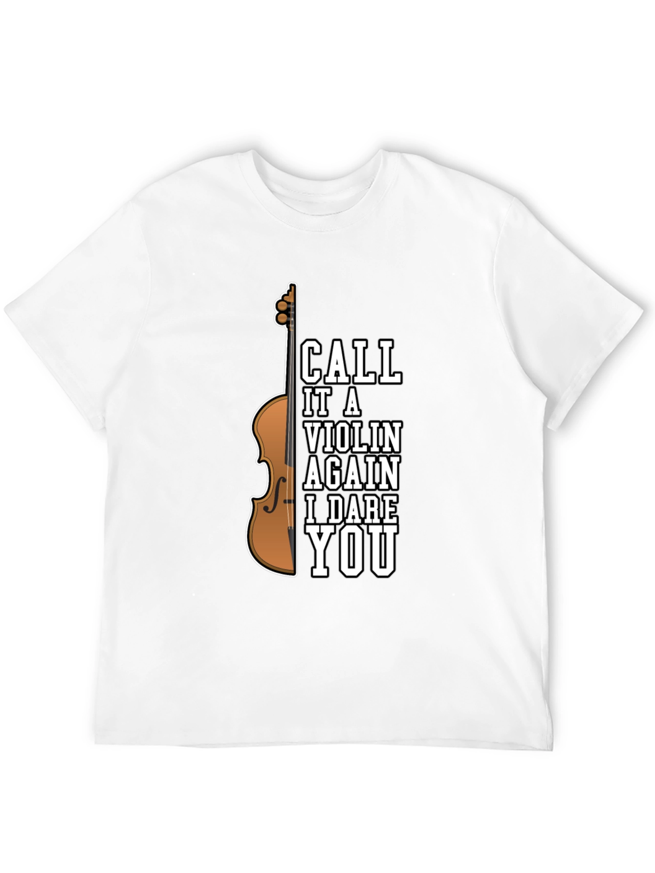 Black Dare You Violin T-Shirt - Humorous Musician Tee view 12