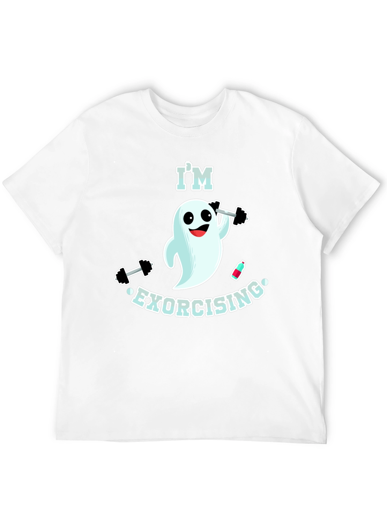 Black I'm Exorcising Funny Ghost Gym T-Shirt view 12