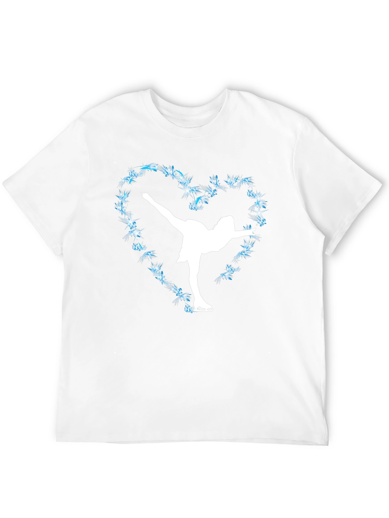 Black Figure Skating Heart Tee - Ice Skater T-Shirt view 12