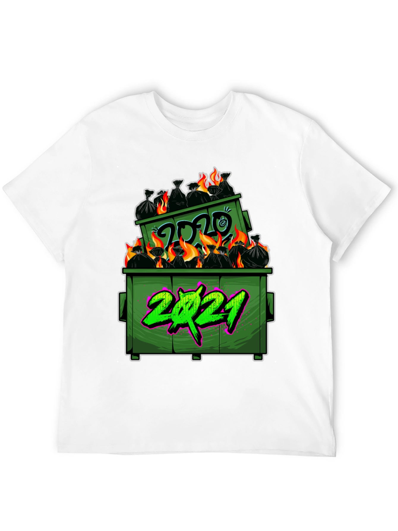 Black Dumpster Fire 2020-2021 Graphic T-Shirt view 12
