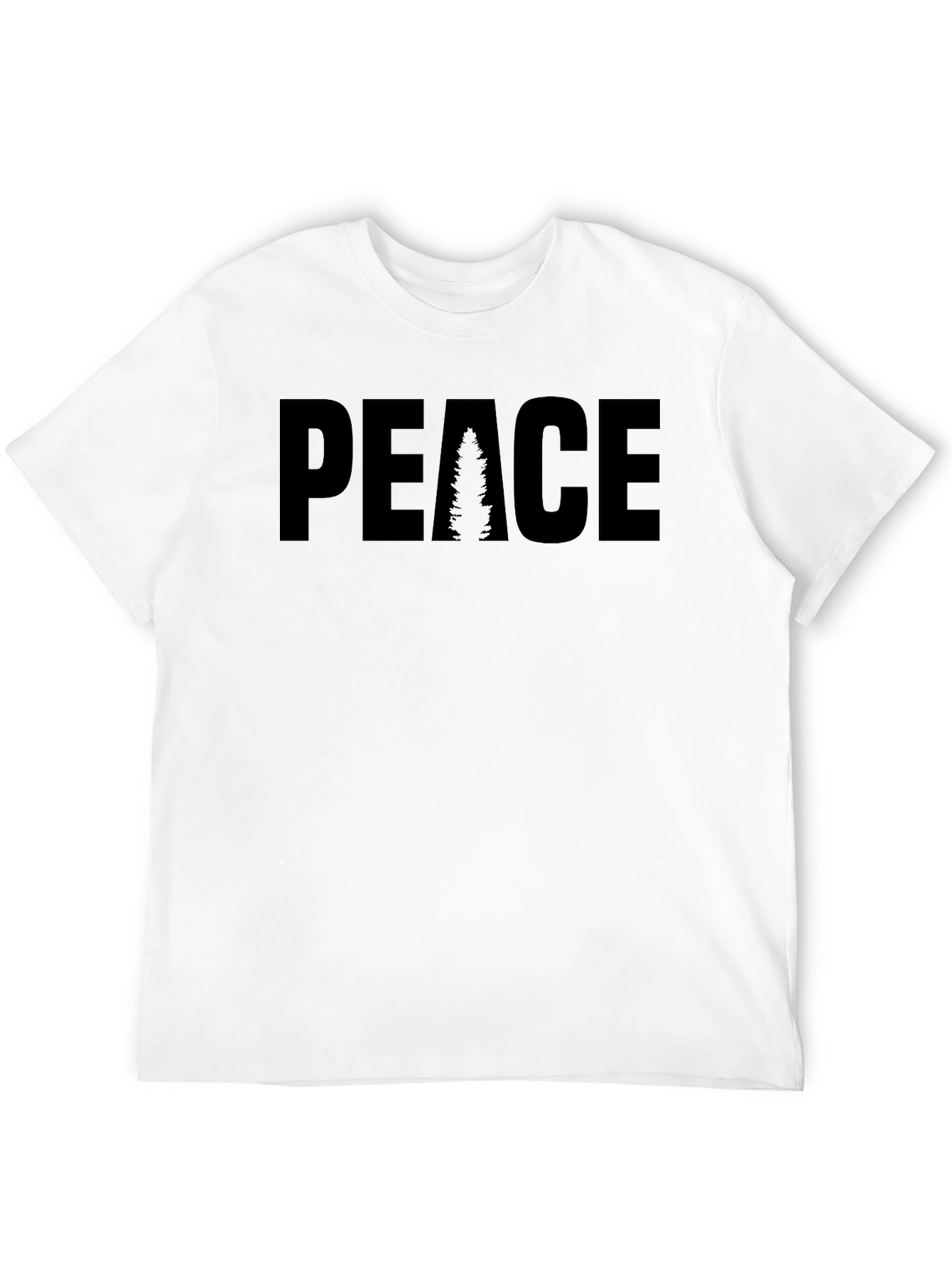 Black Peace Tree Graphic Tee - Black Cotton Blend T-Shirt view 12