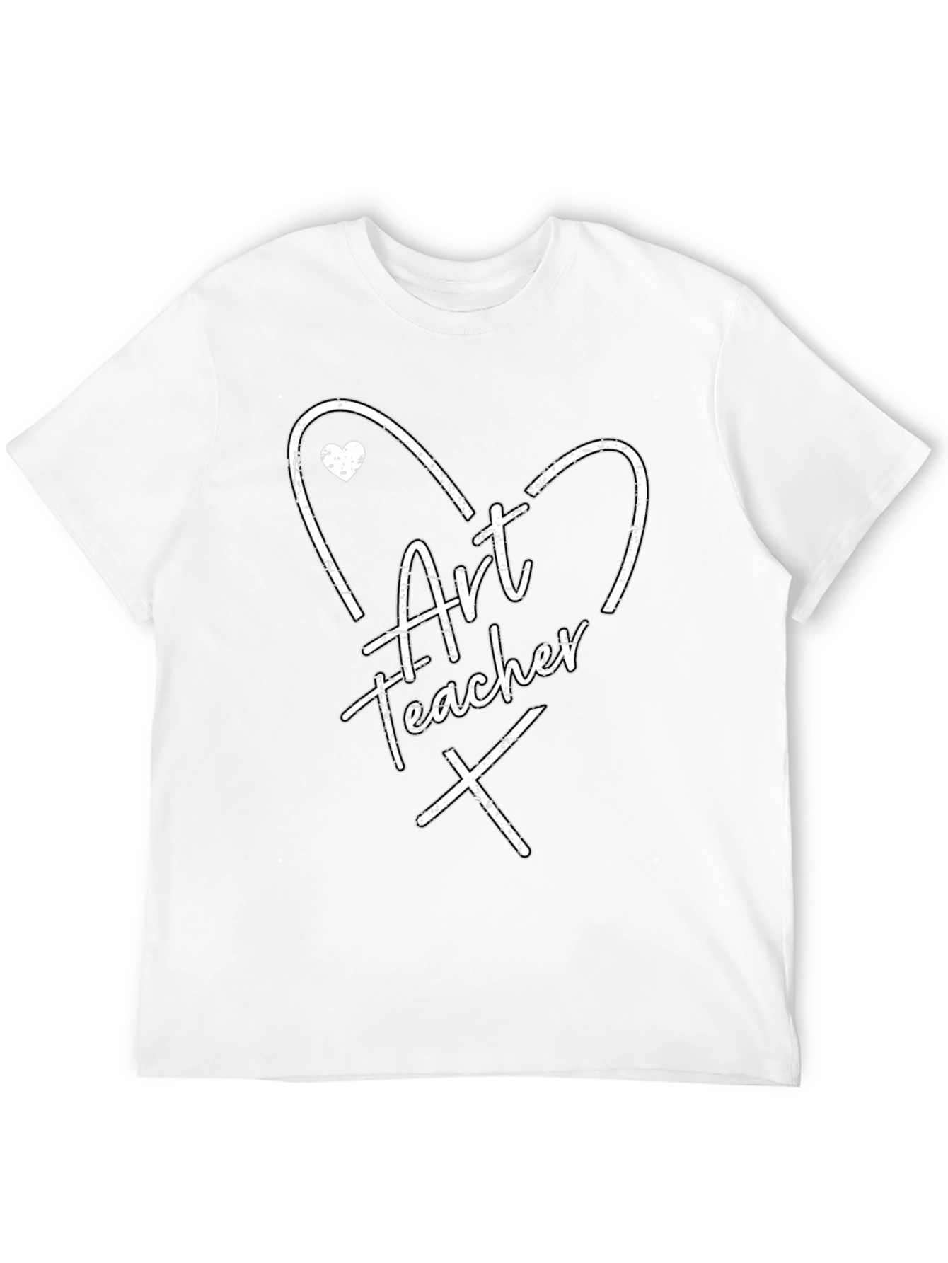 Black Art Teacher Heart Graphic Black T-Shirt view 12