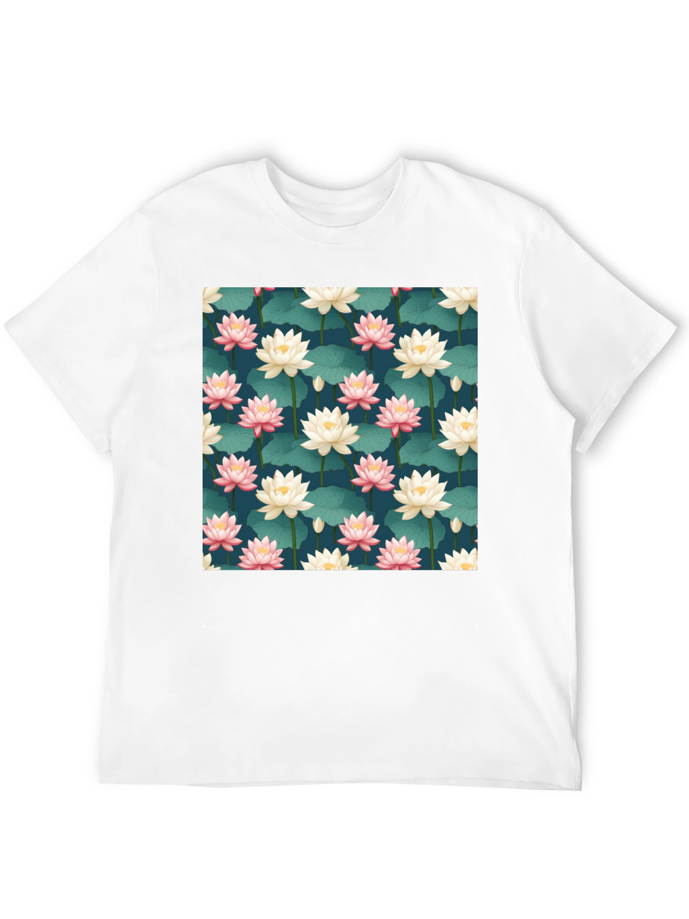 Black Lotus Pattern T-Shirt view 12