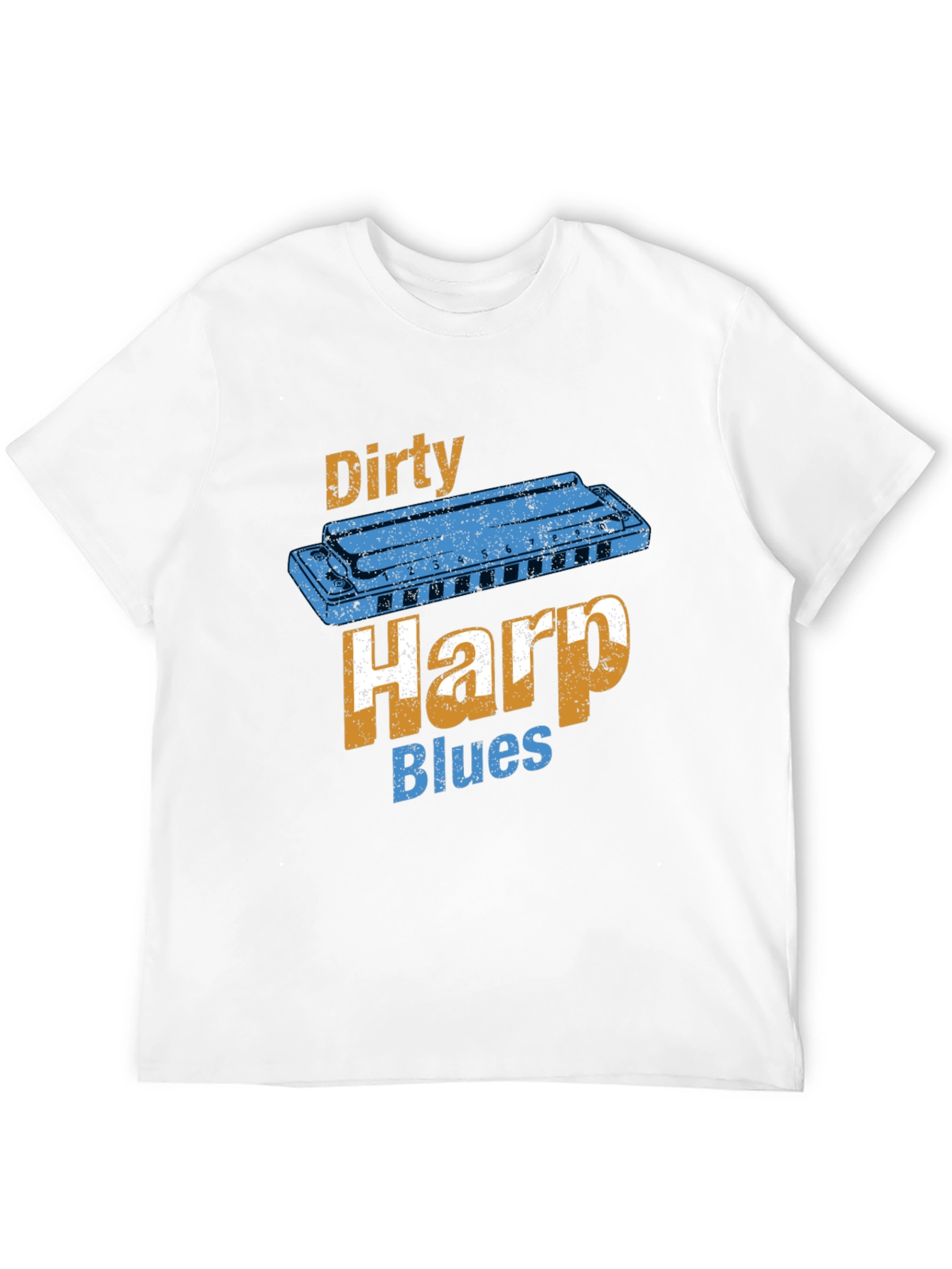 Black Dirty Harp Blues T-Shirt - Music Lover Tee view 12