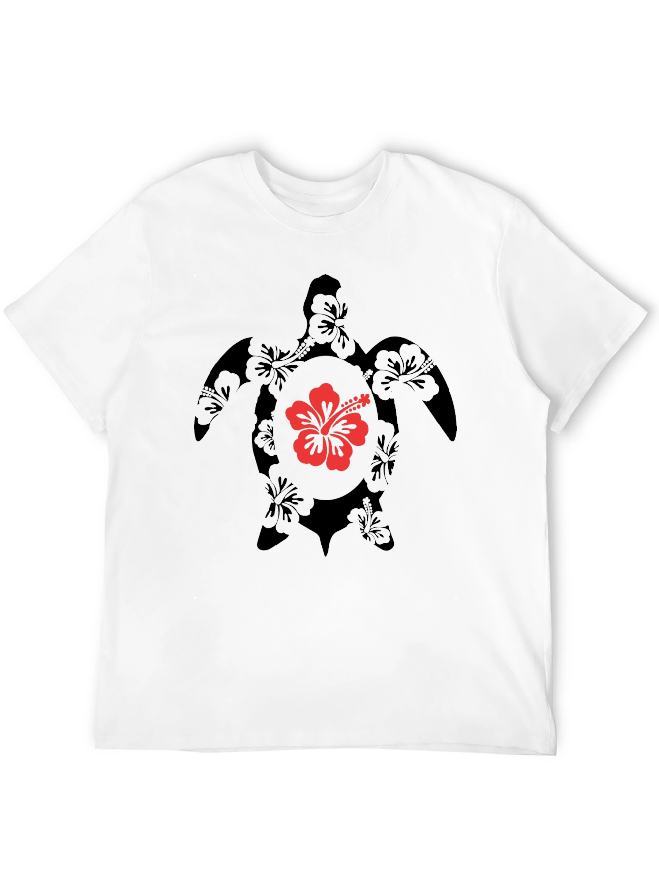 Black Hibiscus Turtle Graphic Tee - Black view 12