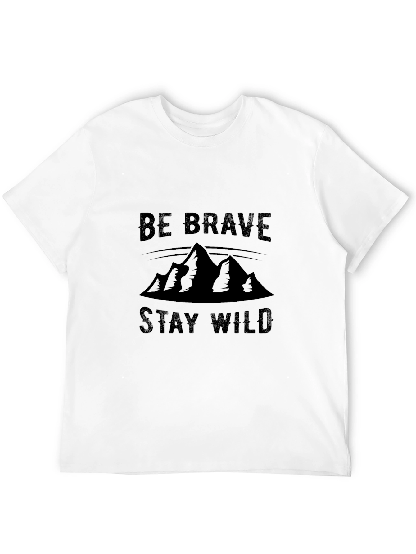 Black Be Brave Stay Wild Mountain Graphic Tee view 12