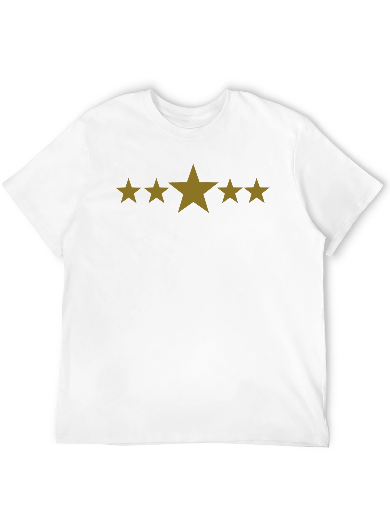 Black Five Star Graphic Tee - Black Cotton Blend Casual T-Shirt view 12