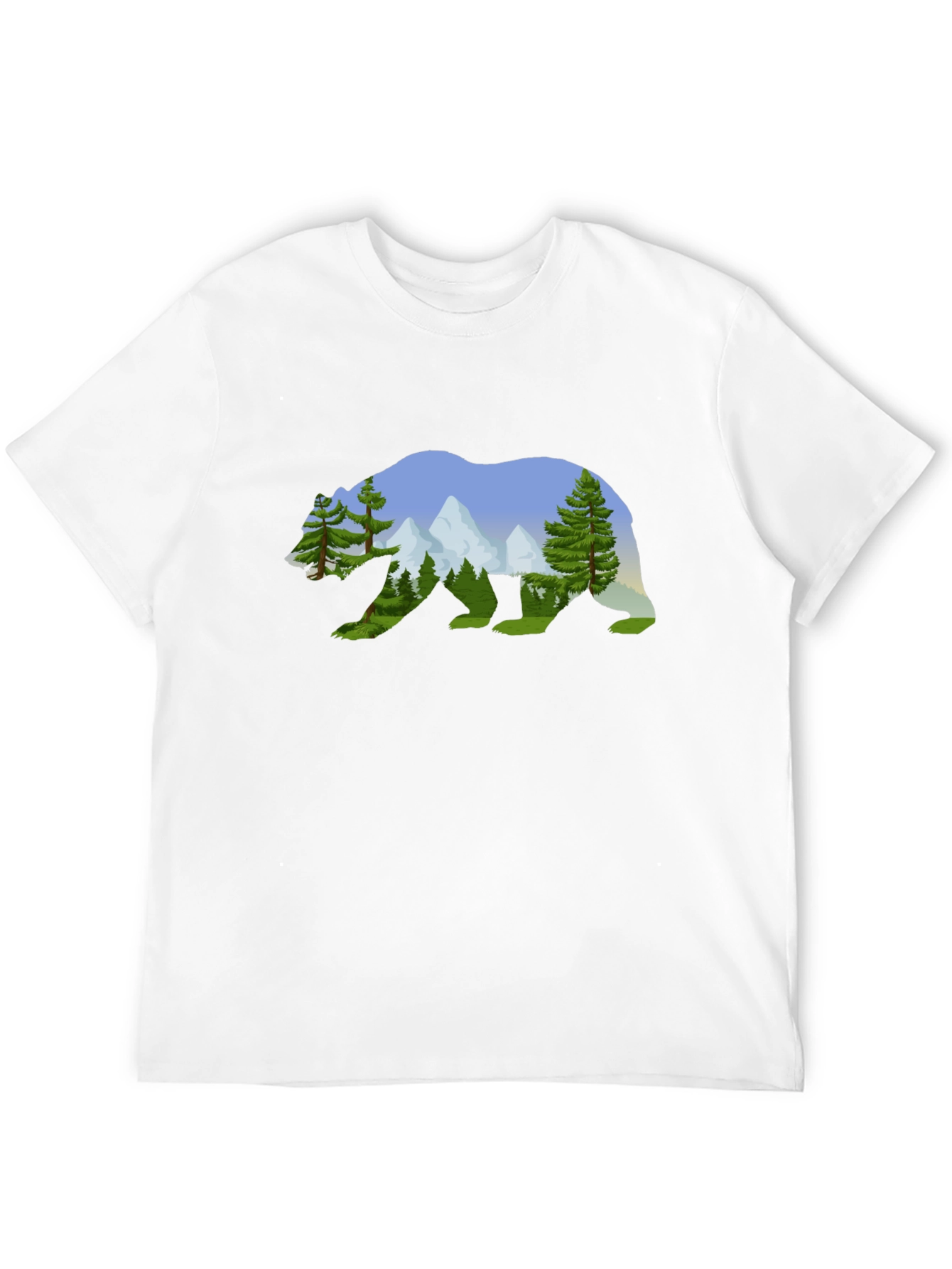 Black Nature Bear Graphic Tee - Black Cotton Shirt view 12