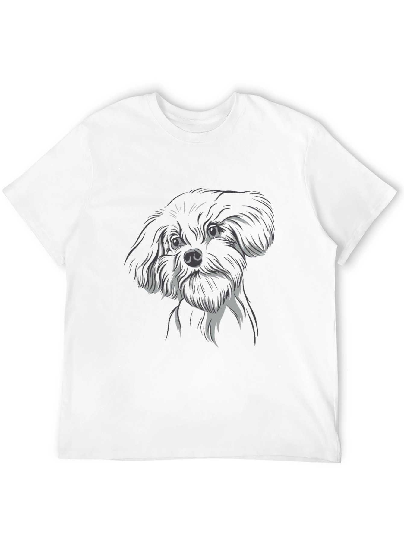 Black Dog Sketch Black T-Shirt view 12