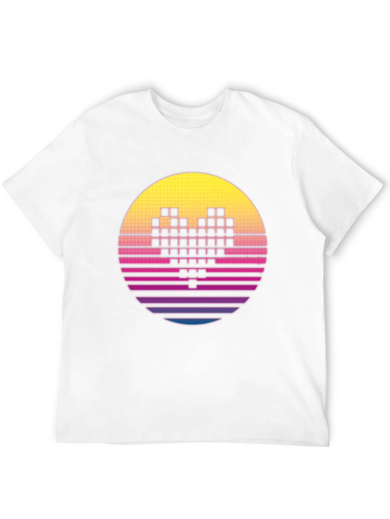 Black Retro Pixel Heart T-Shirt - Synthwave Style view 12
