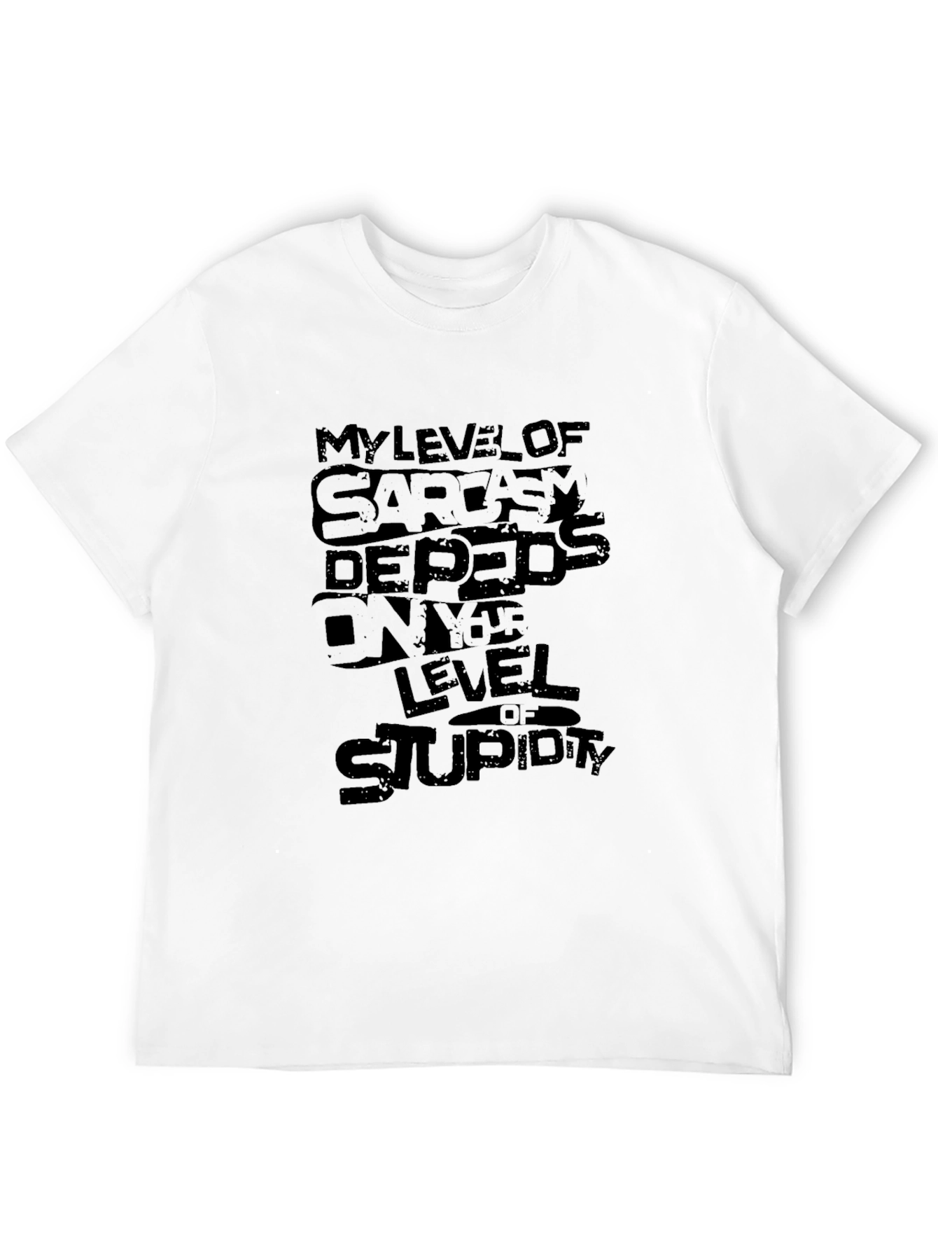 Black Sarcastic Humor Graphic Tee - Black Cotton Blend view 12