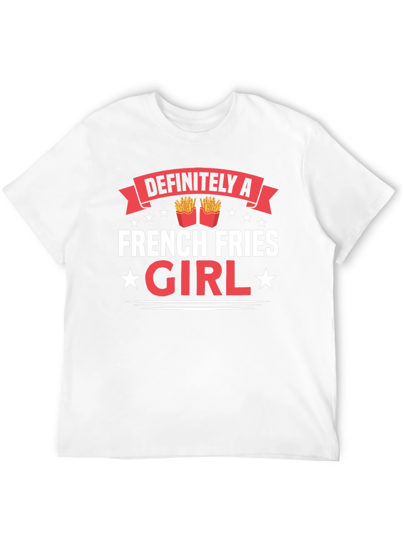 Black Funny French Fries Girl T-Shirt - Foodie Tee view 12