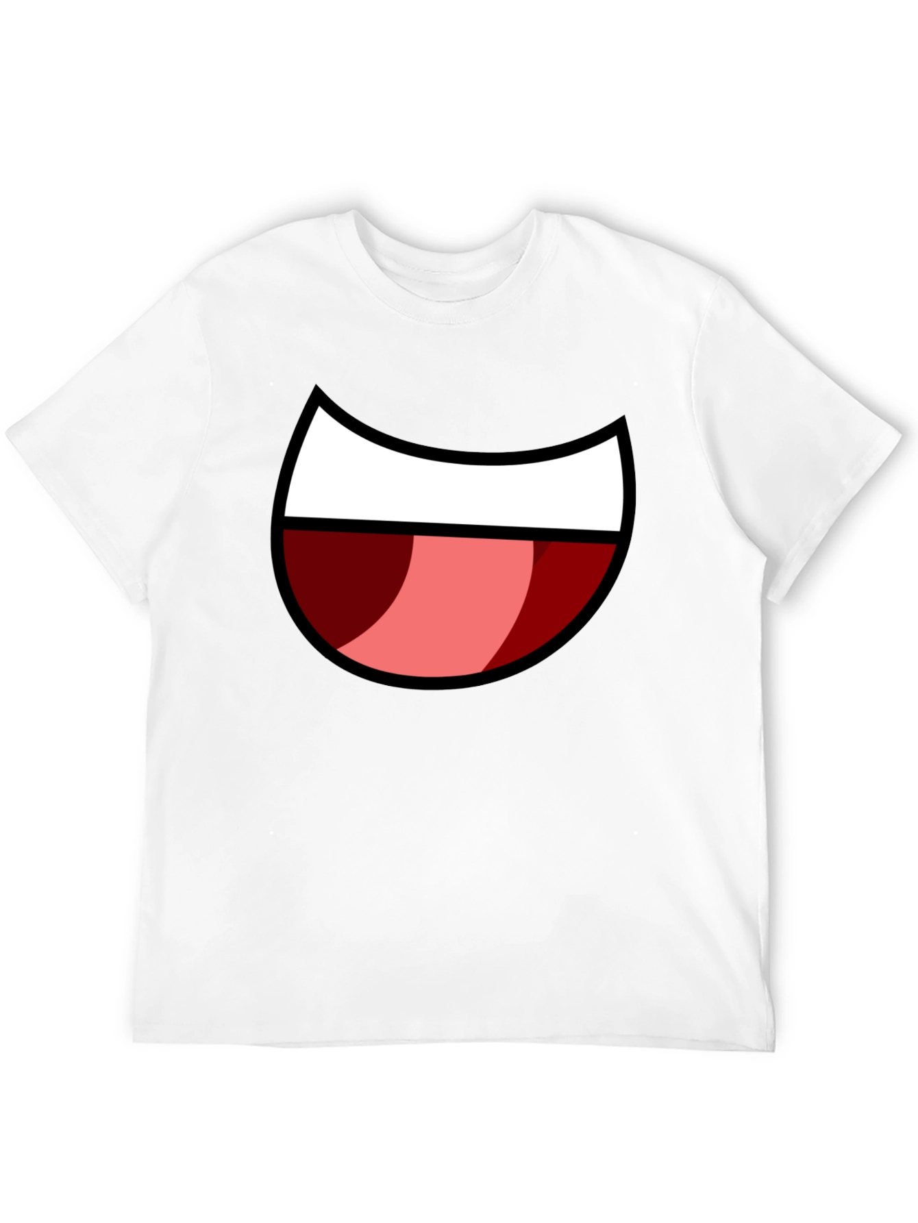 Black Cartoon Mouth Graphic Tee - Black Cotton Blend view 12