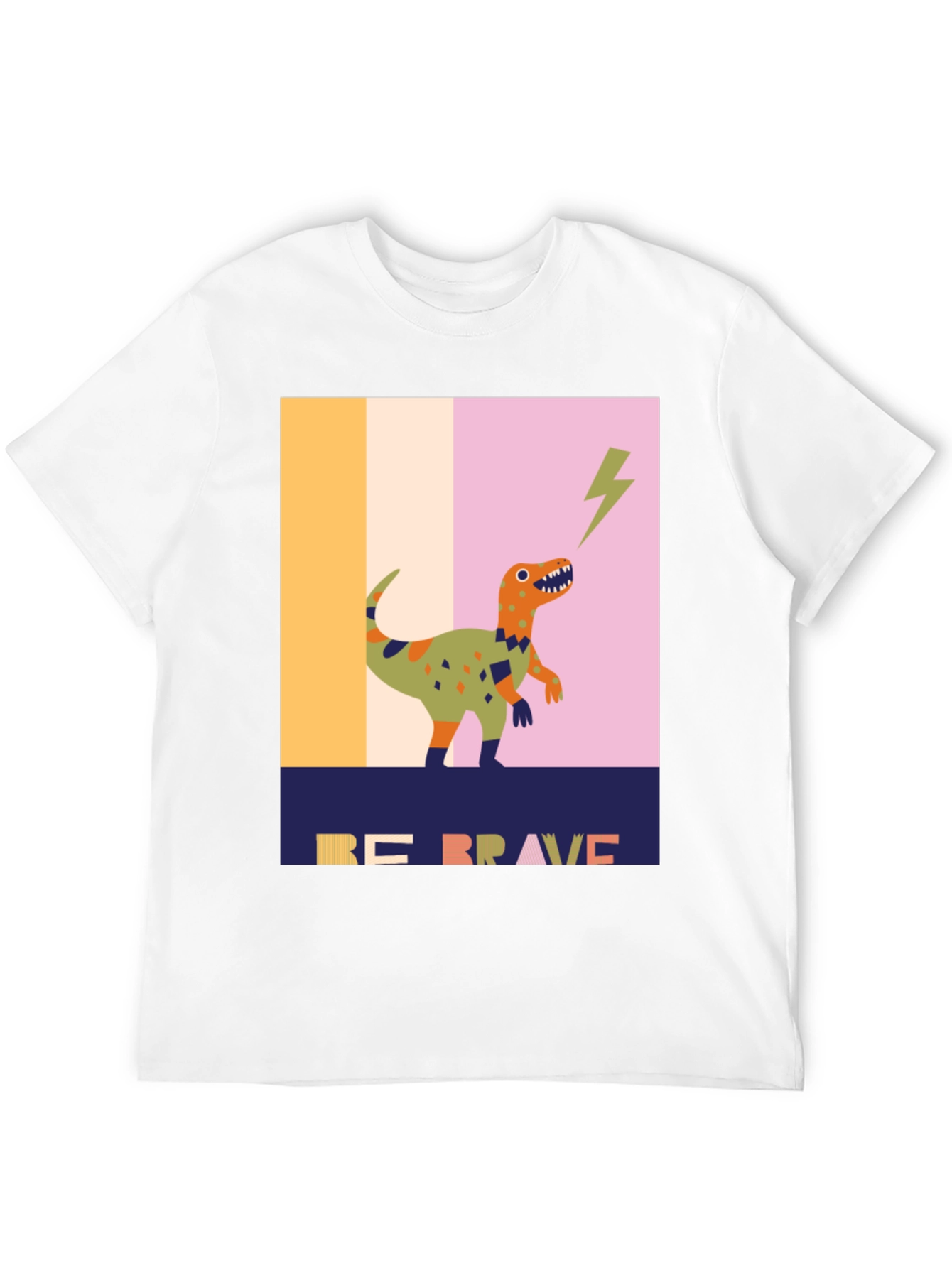 Black Be Brave Dinosaur Graphic Tee - Unique Design view 12