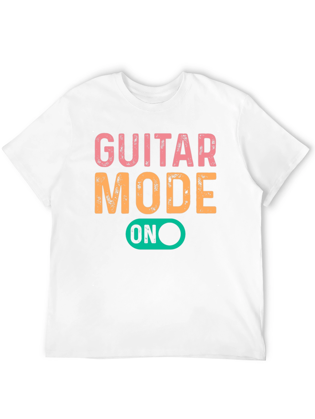 Black Guitar Mode On Graphic Tee - Black Cotton T-Shirt view 12