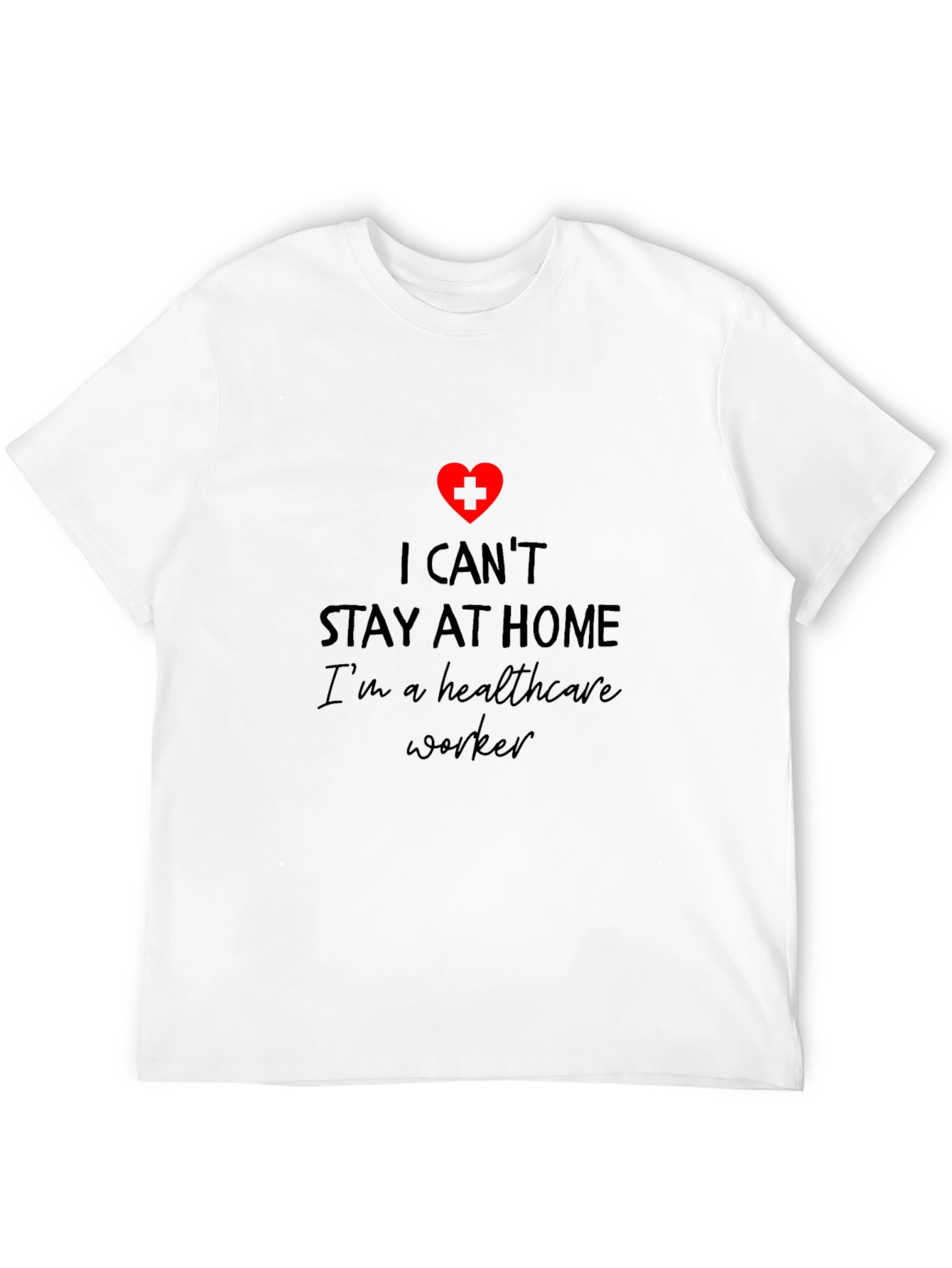 Black Healthcare Worker T-Shirt - Stay At Home Hero Tee view 12