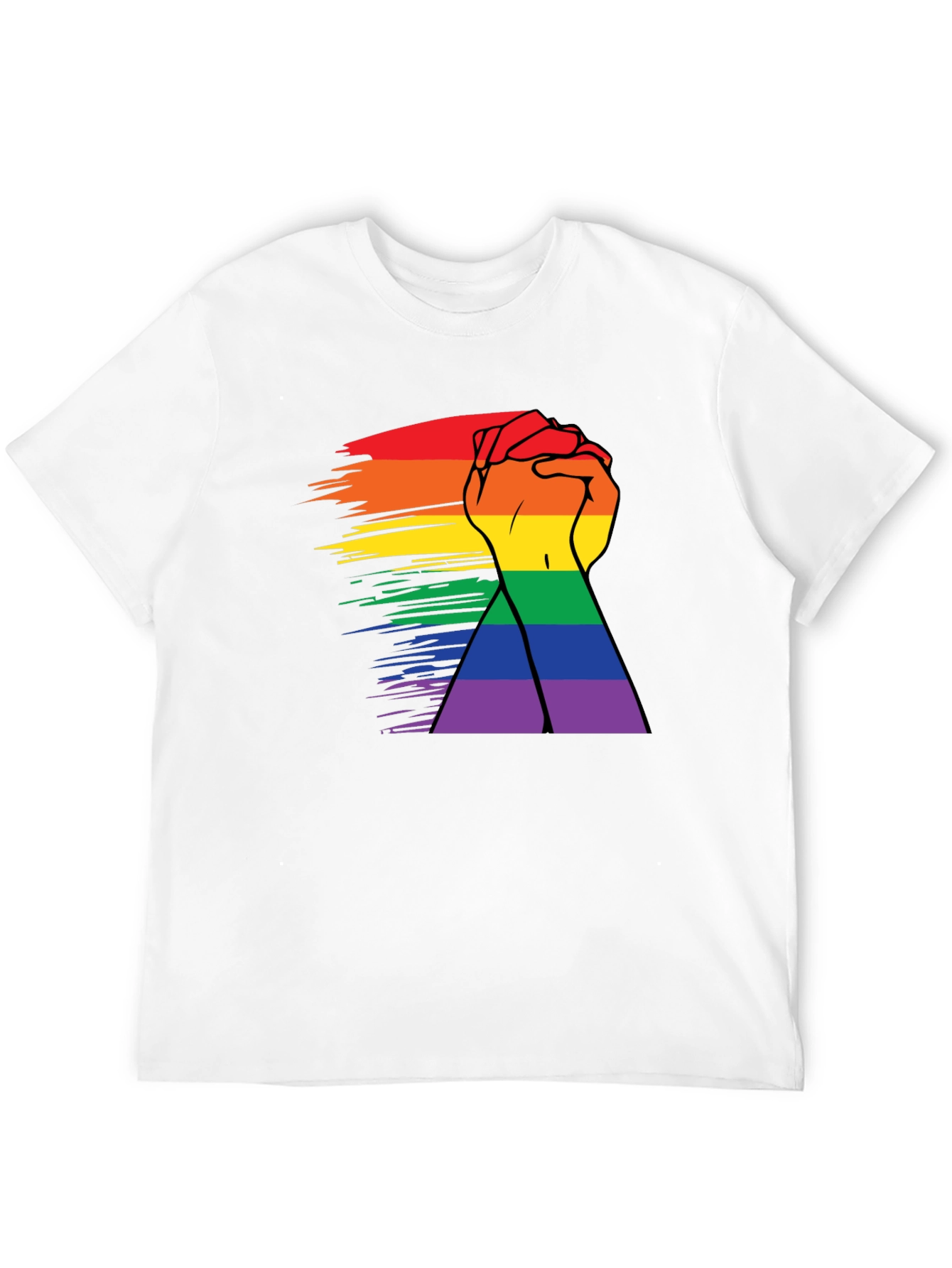 Black Pride Rainbow Hands Black T-Shirt view 12